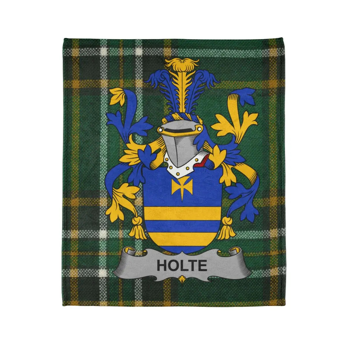 Holte Family Crest Plaid Pattern Throw Blanket product
