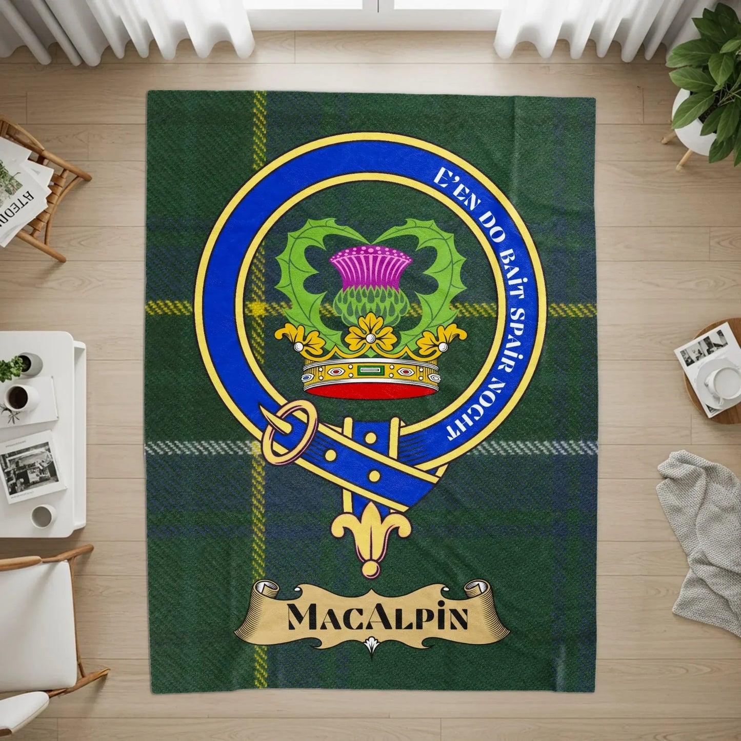 Scottish Clan MacAlpin Tartan Crest Design product