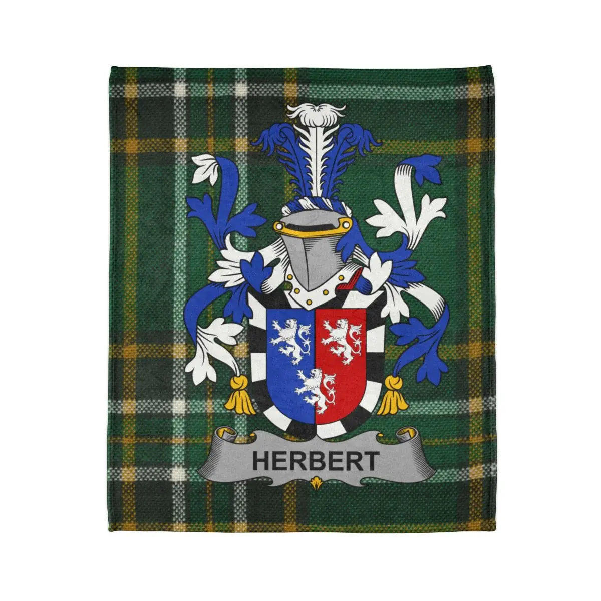 Personalized Herbert Family Crest Tartan Fleece Blanket