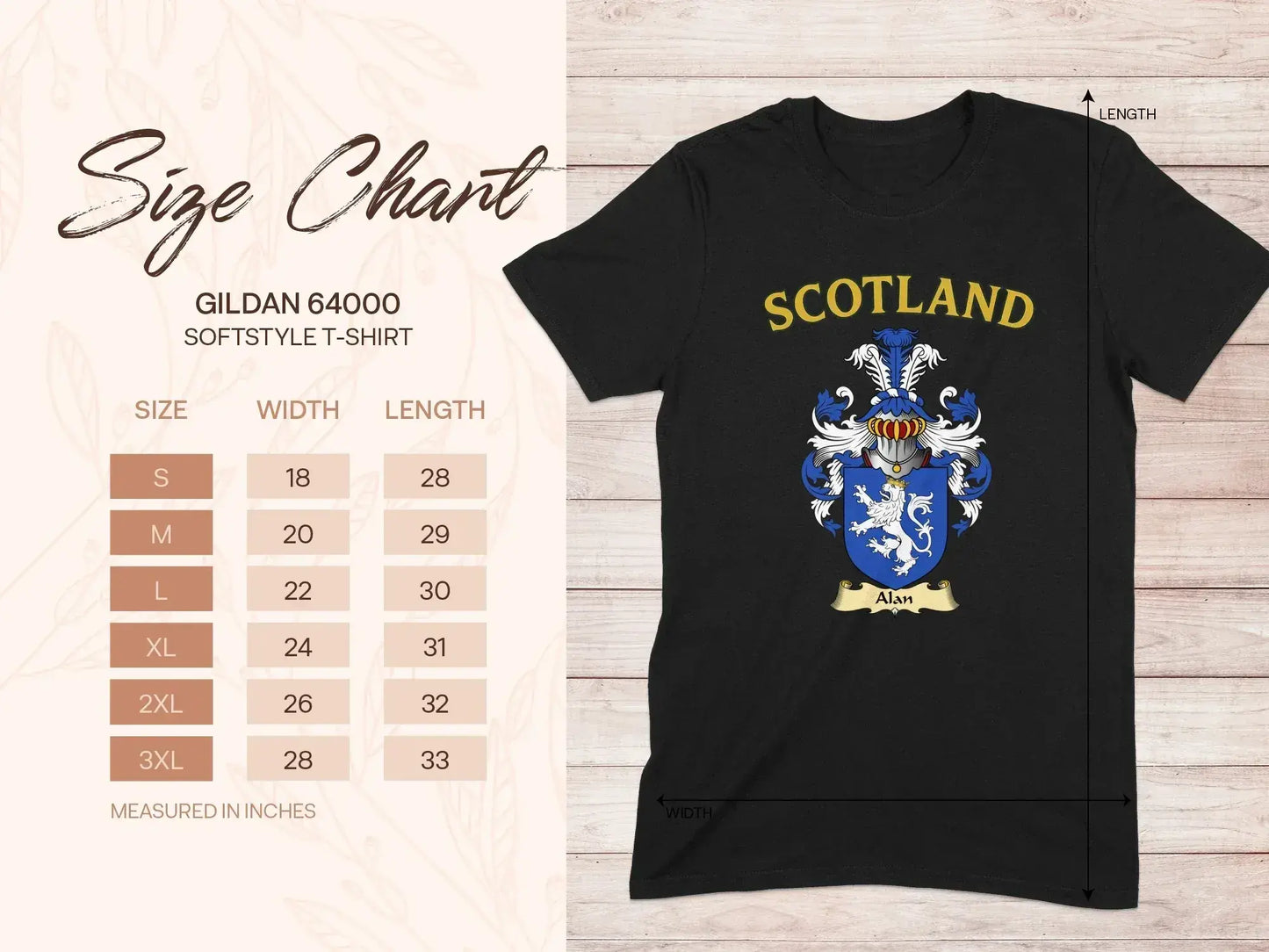 Scotland Shirt with Family Crest T-shirt Product