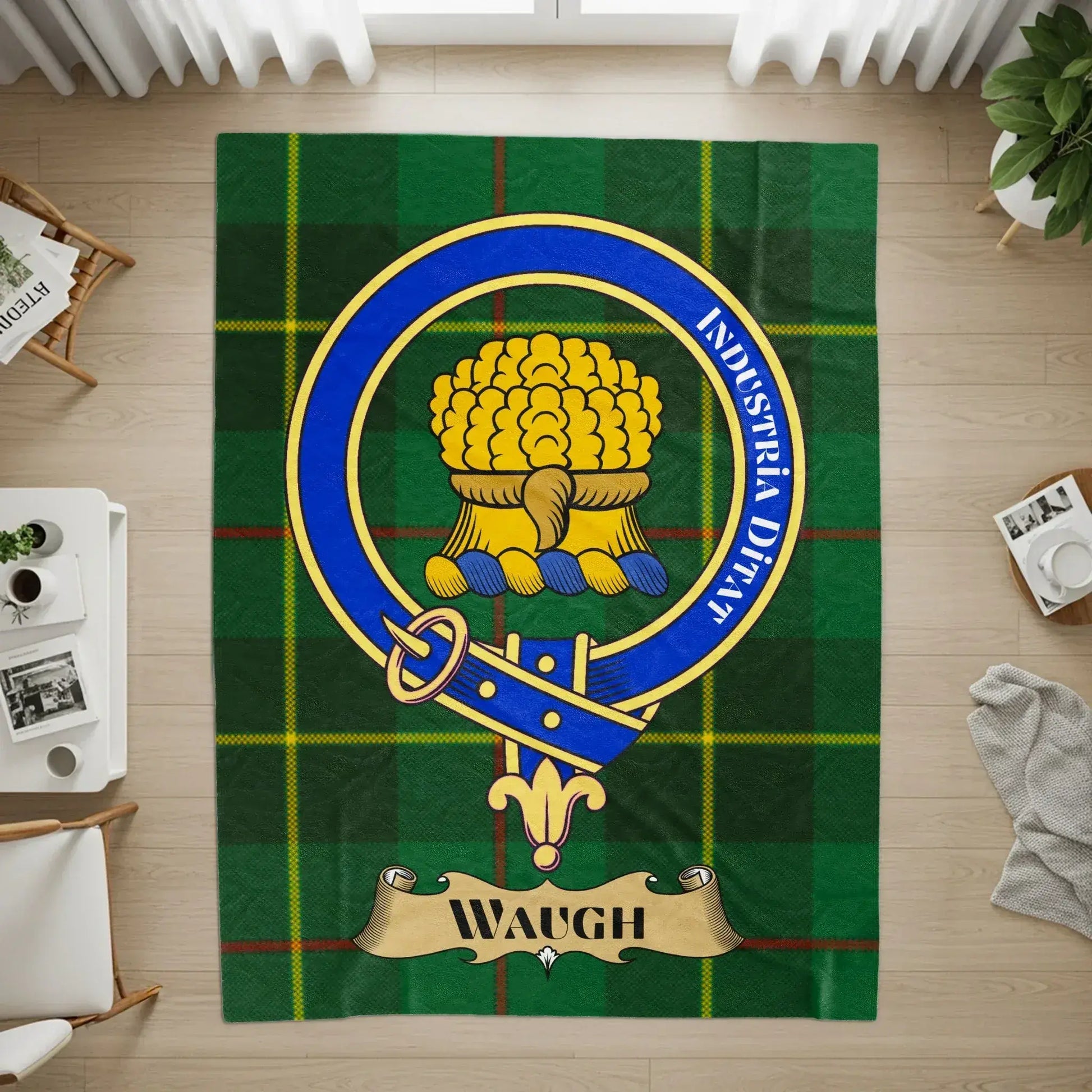 Waugh Clan Tartan Personalized Area Rug product