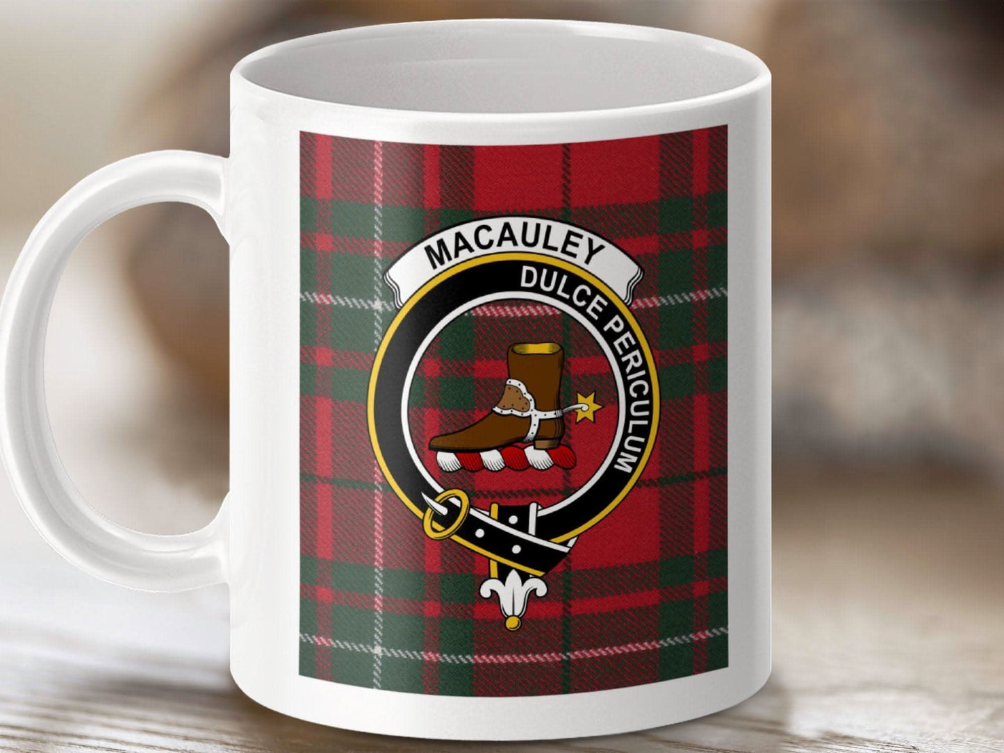 MacAuley Family Crest Tartan Mug Unique Product