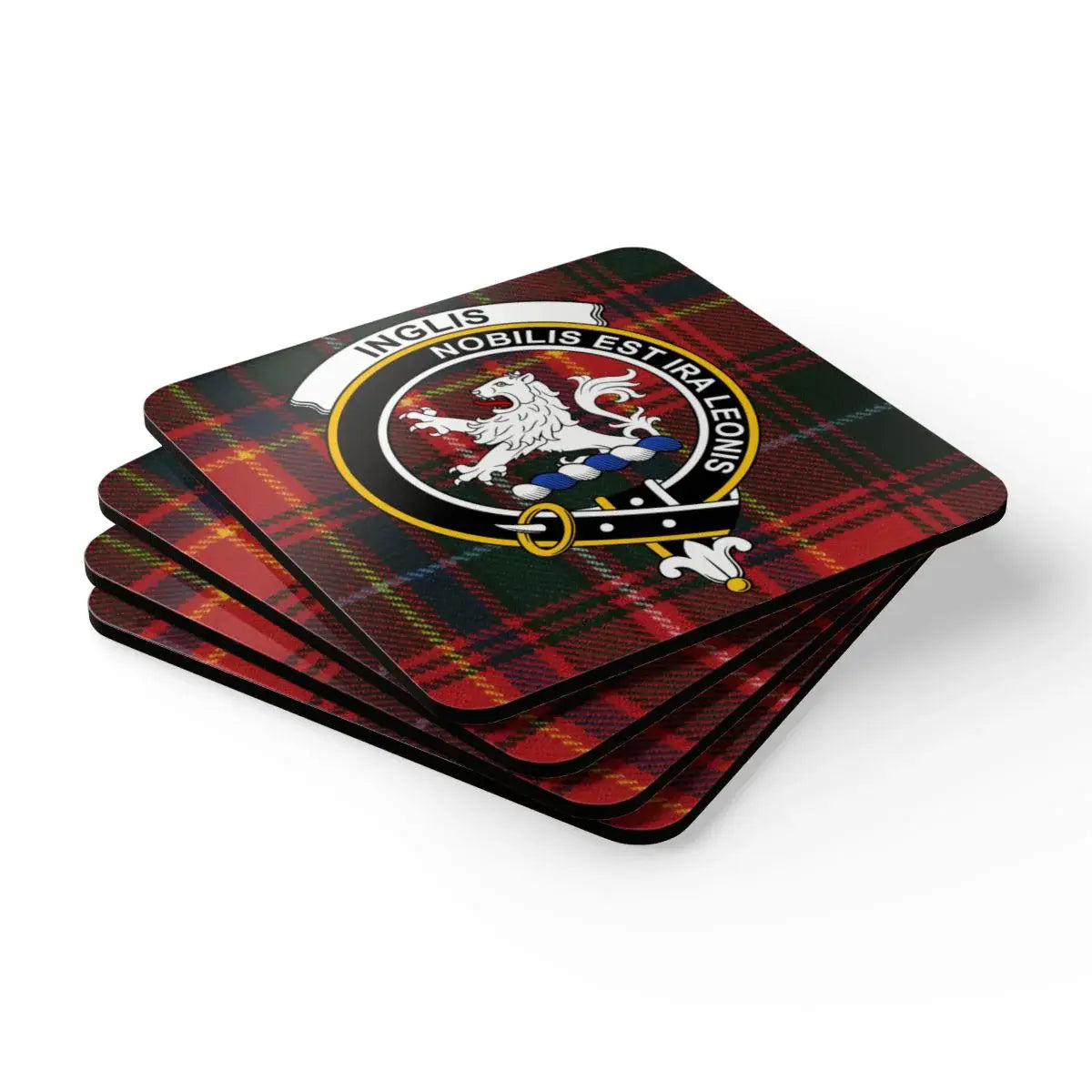 Tartan Coaster Set Featuring Inglis Crest product type
