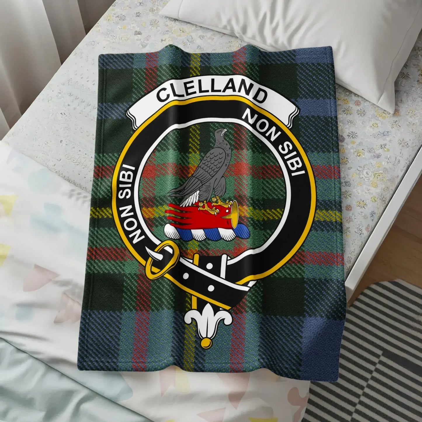 Clelland Clan Crest Tartan Plaid Blanket product
