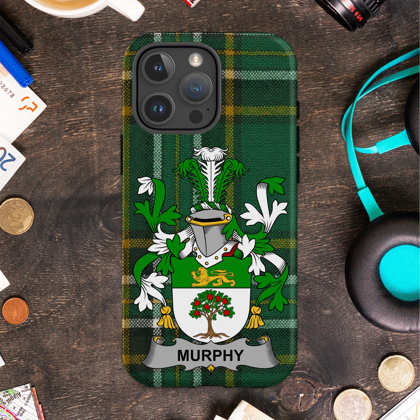 Family Crest Green Plaid Personalized Phone Case product type