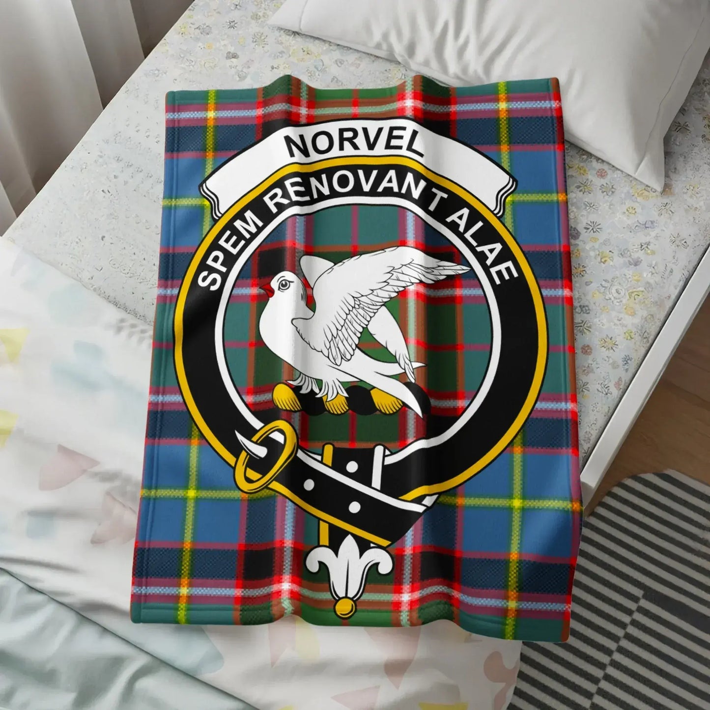 Tartan Plaid Blanket with Dove Emblem Design product