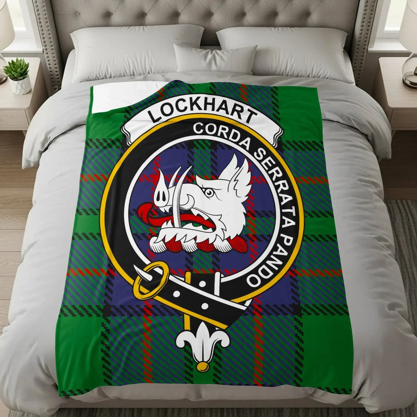 Lockhart Corda Serrata Pando Crest on Plaid Blanket product