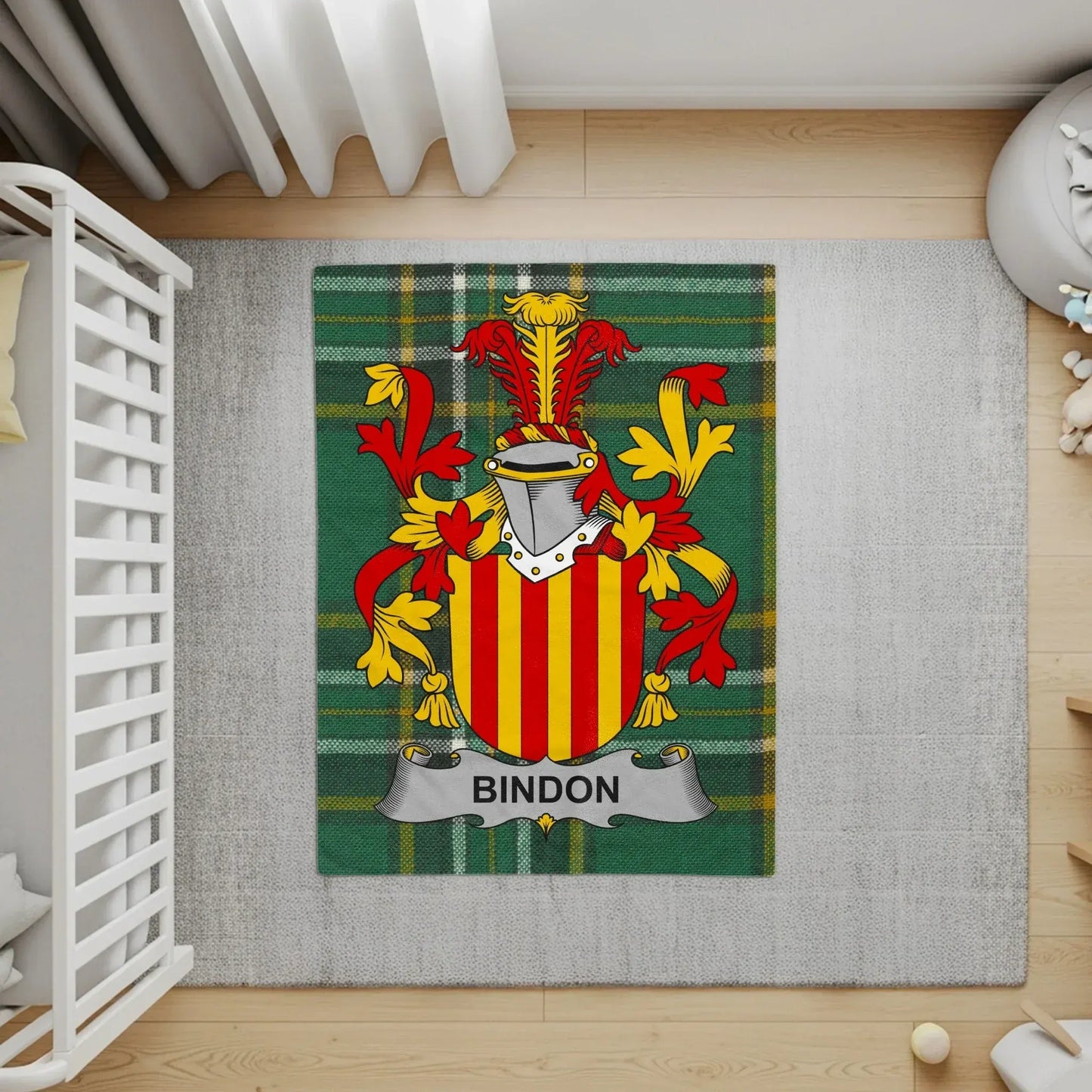 Bindon Family Crest Tartan Print Area Rug product