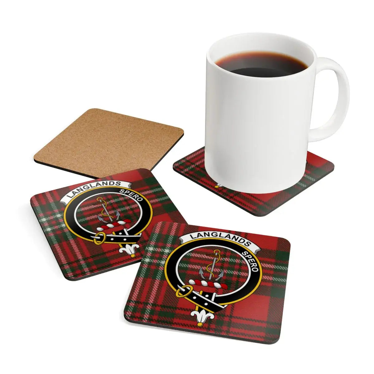 Langlands Spreed Plaid Design Coasters product type