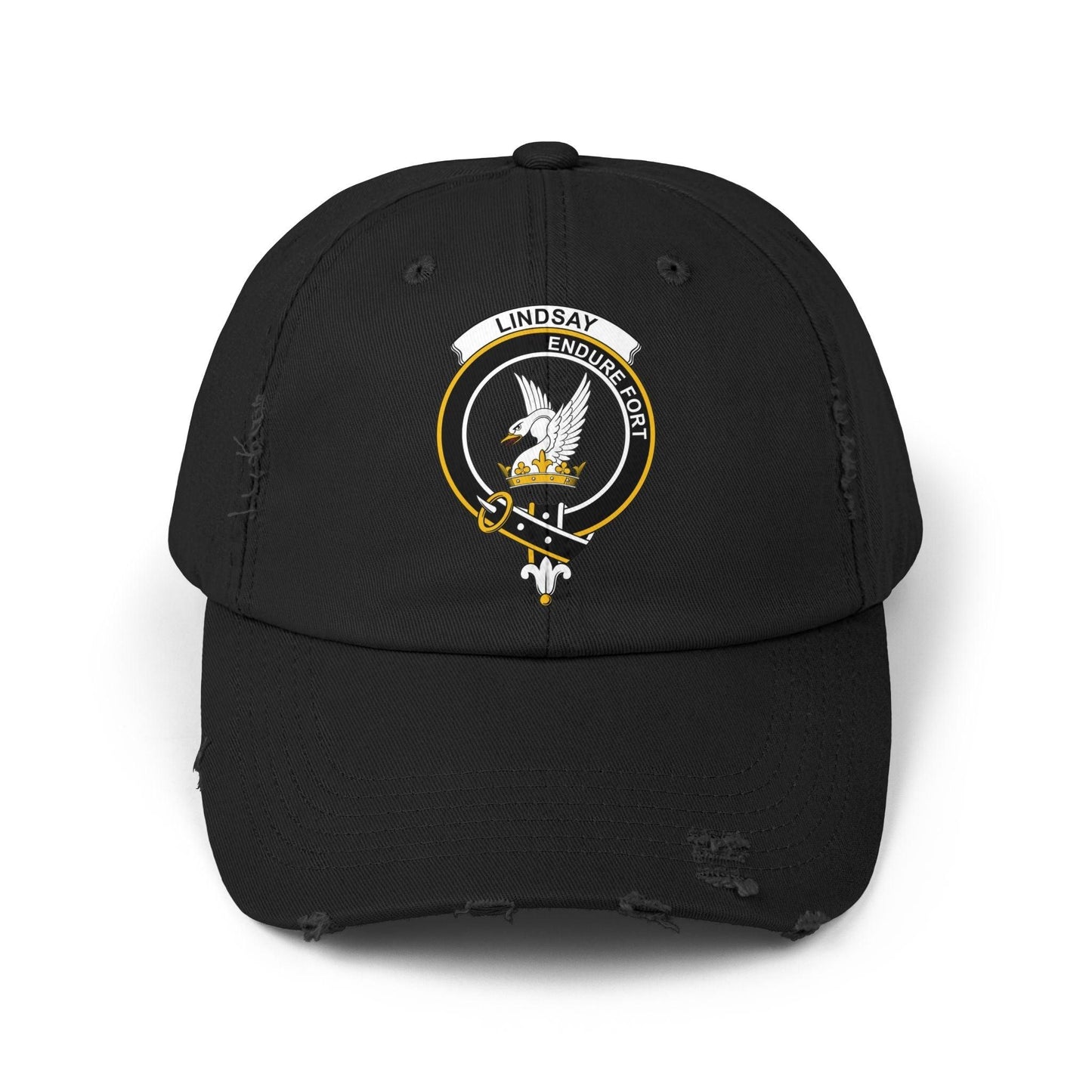 Lindsay Clan Crest Scottish Distressed Baseball Cap - Celtic Ancestry Gifts