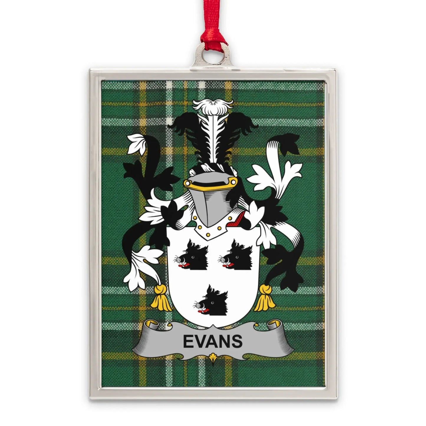 Evans Family Crest Plaid Design Christmas Ornament product