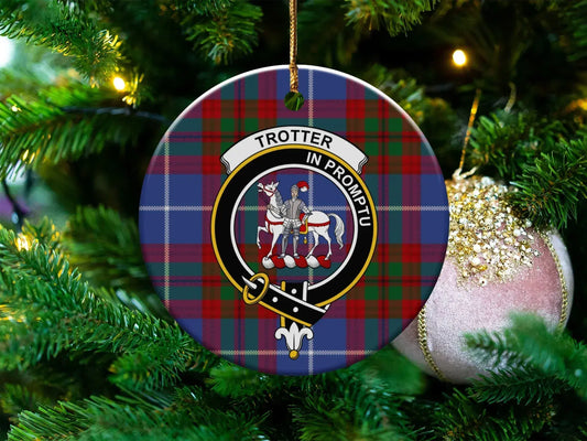Trotter In Promptu Family Crest Plaid Ornament product type