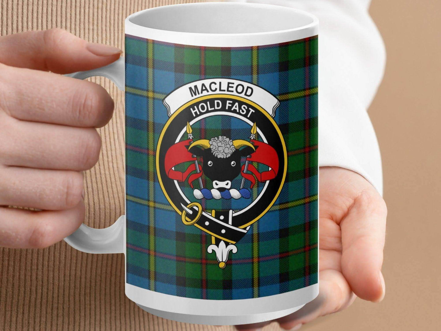 Macleod Hold Fast Tartan Clan Crest Mug product type