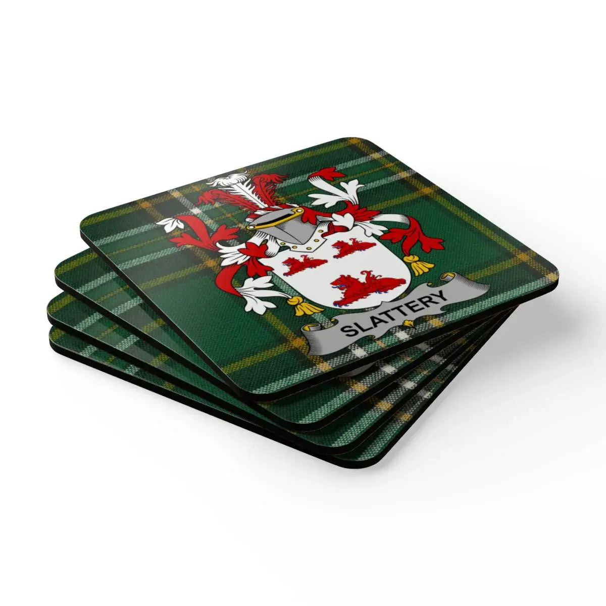 Personalized Slattery Family Crest Coaster Set product type