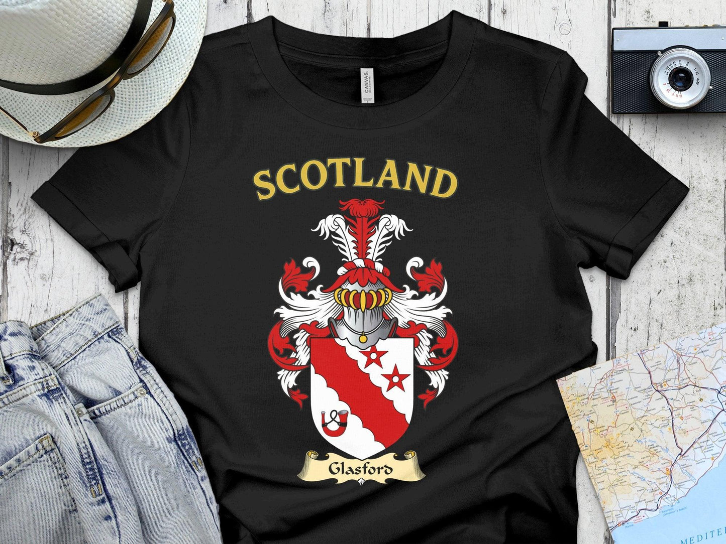 Scotland Crest Print Casual Tee Shirt product