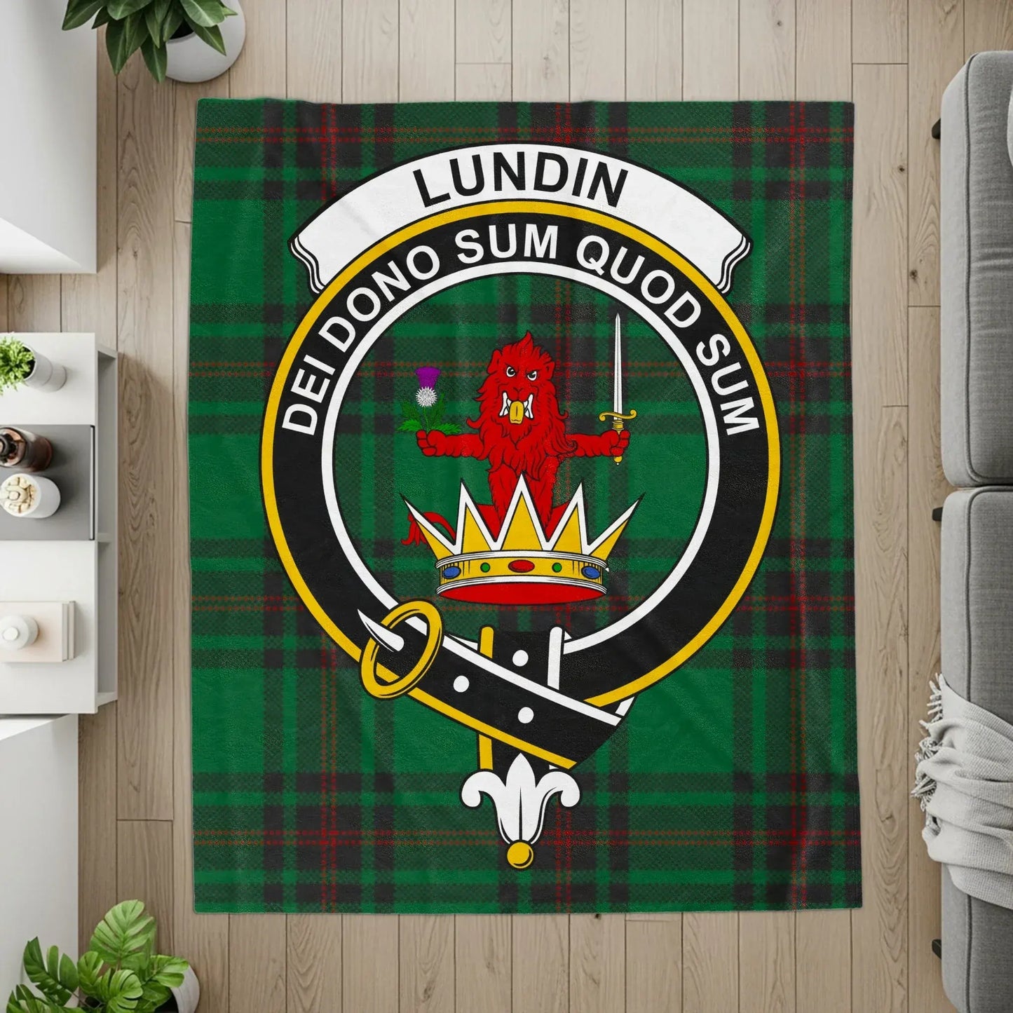 Lundin Clan Crest Tartan Blanket Scots Pride product type