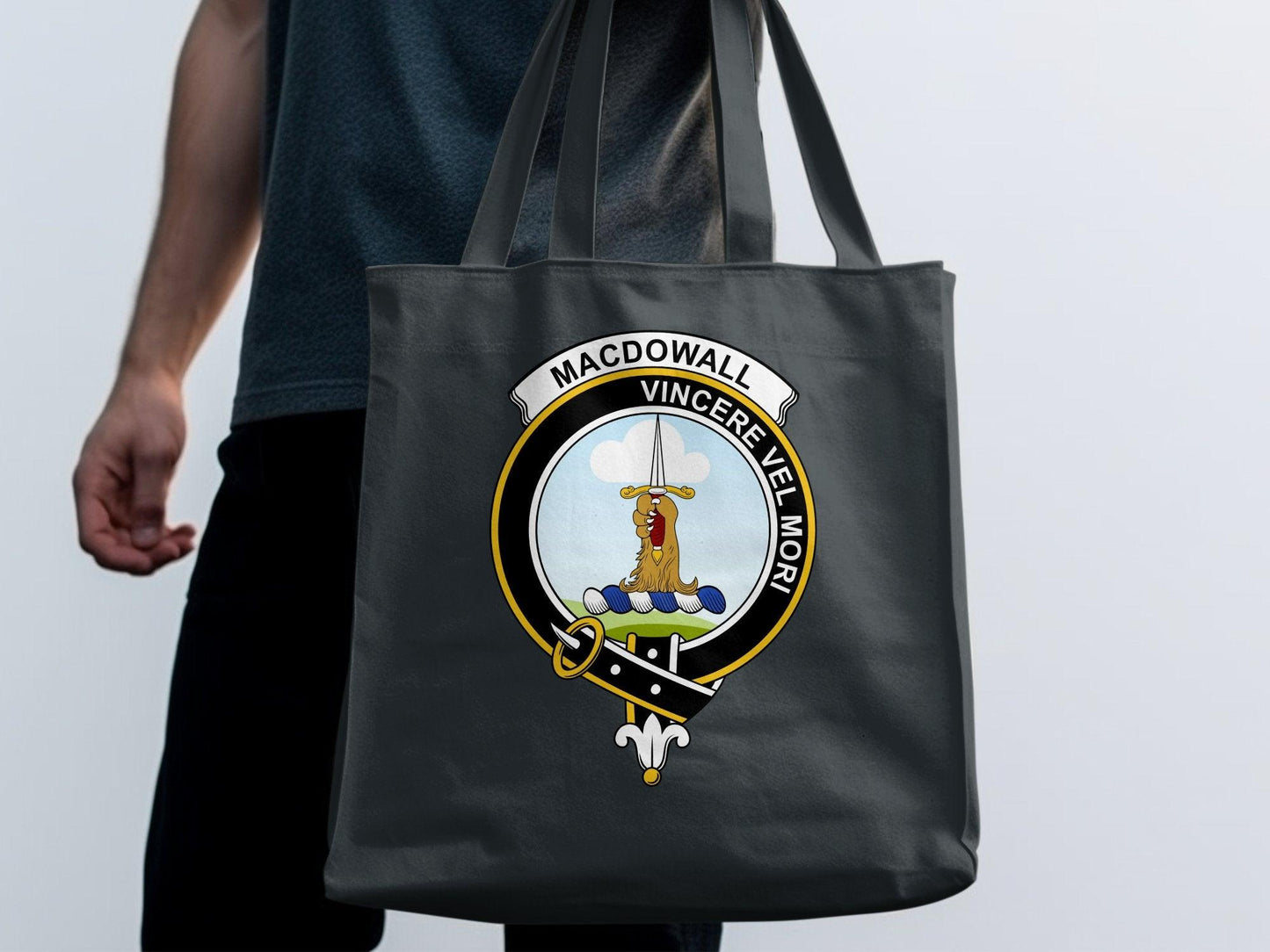 Macdowall Clan Crest Tote Bags - Celtic Ancestry Gifts