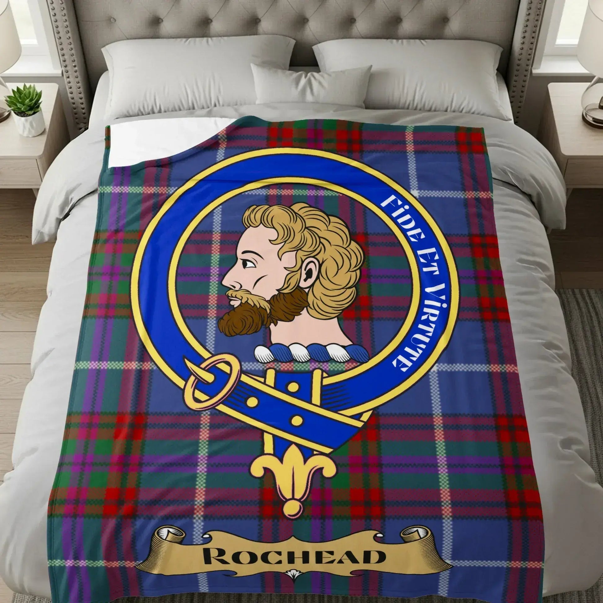 Rochead Fide Et Virtute Scottish Tartan Blanket product