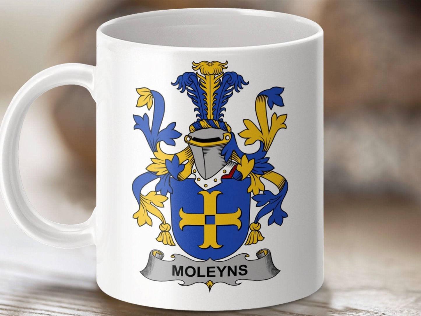 Moleyns Family Coat of Arms Emblem Design Mug - Celtic Ancestry Gifts