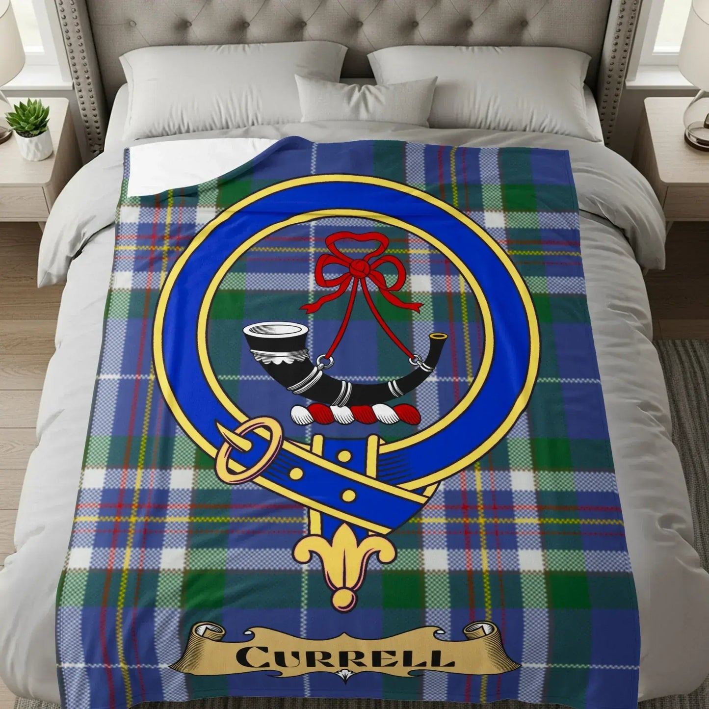 Currell Family Crest Tartan Plaid Blanket product