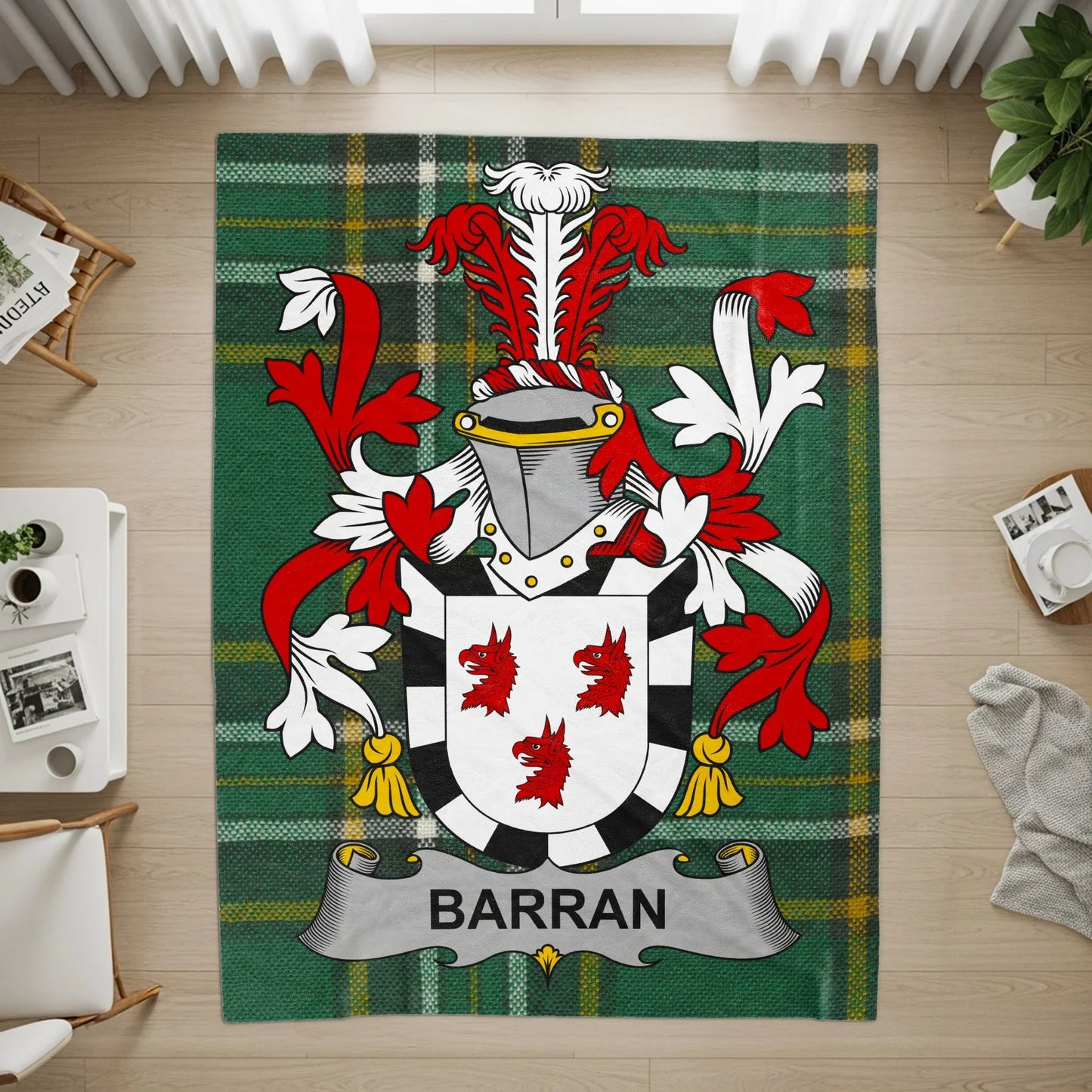Barran Family Crest Plaid Green Pattern Rug product