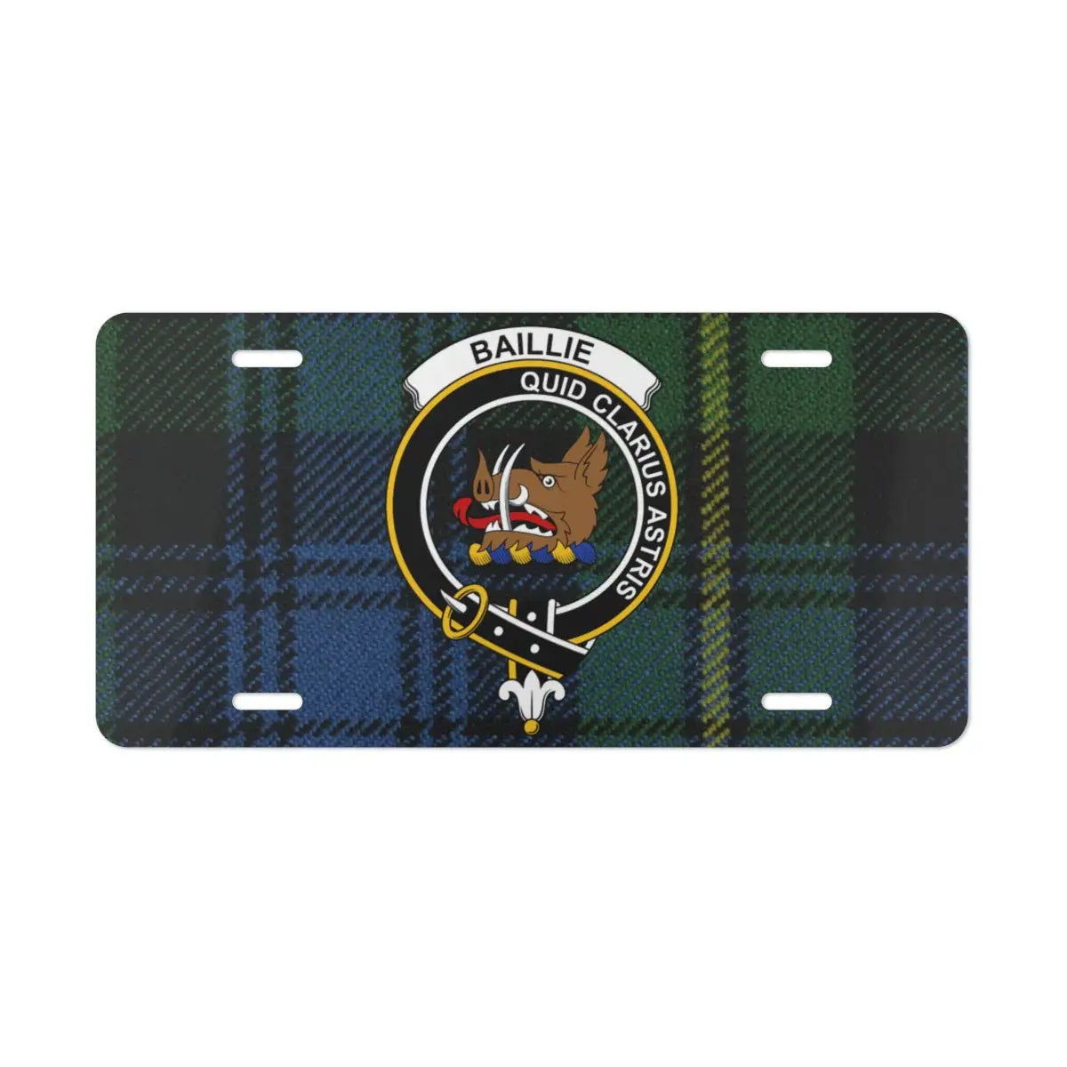Scottish Clan Baillie Tartan Design License Plate product