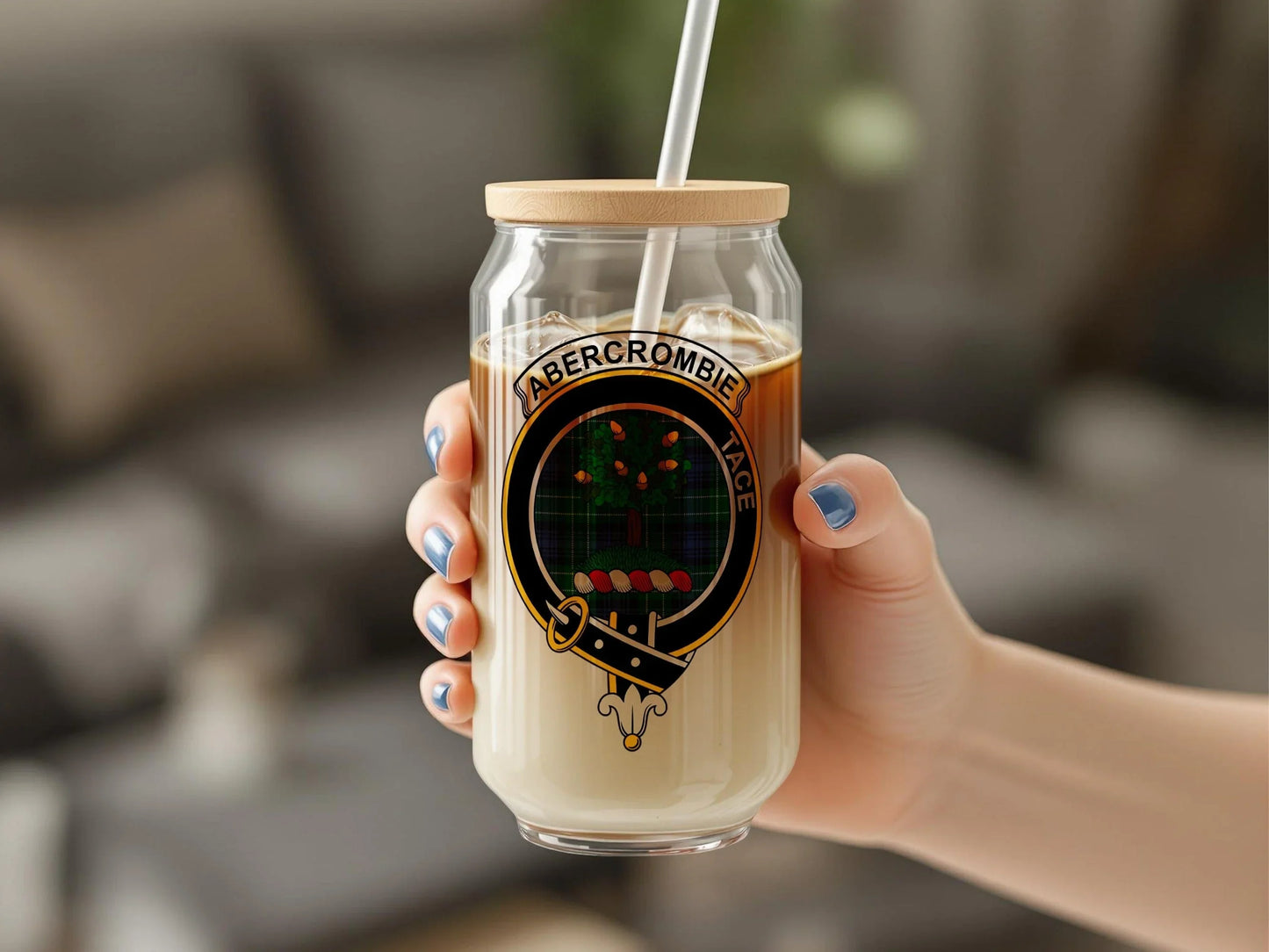 Abercrombie Clan Scottish Tartan Glass Sipper Cup - Celtic Ancestry Gifts