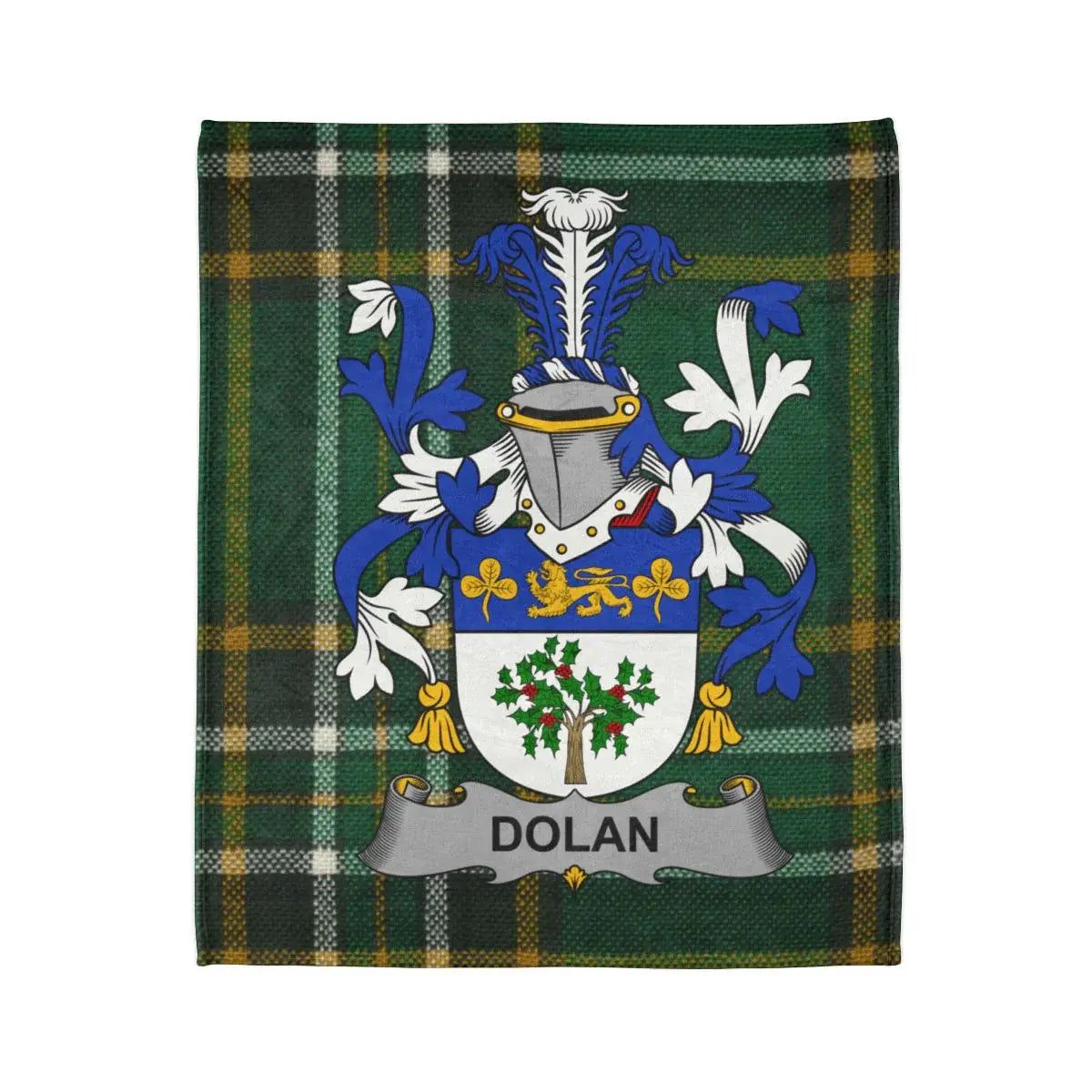 Dolan Family Crest Plaid Green Pattern Blanket product