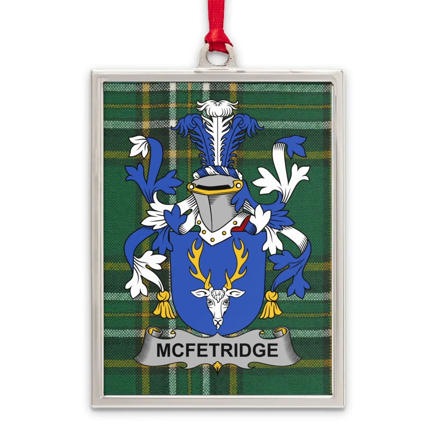 McFetridge Coat of Arms Plaid Christmas Ornament product