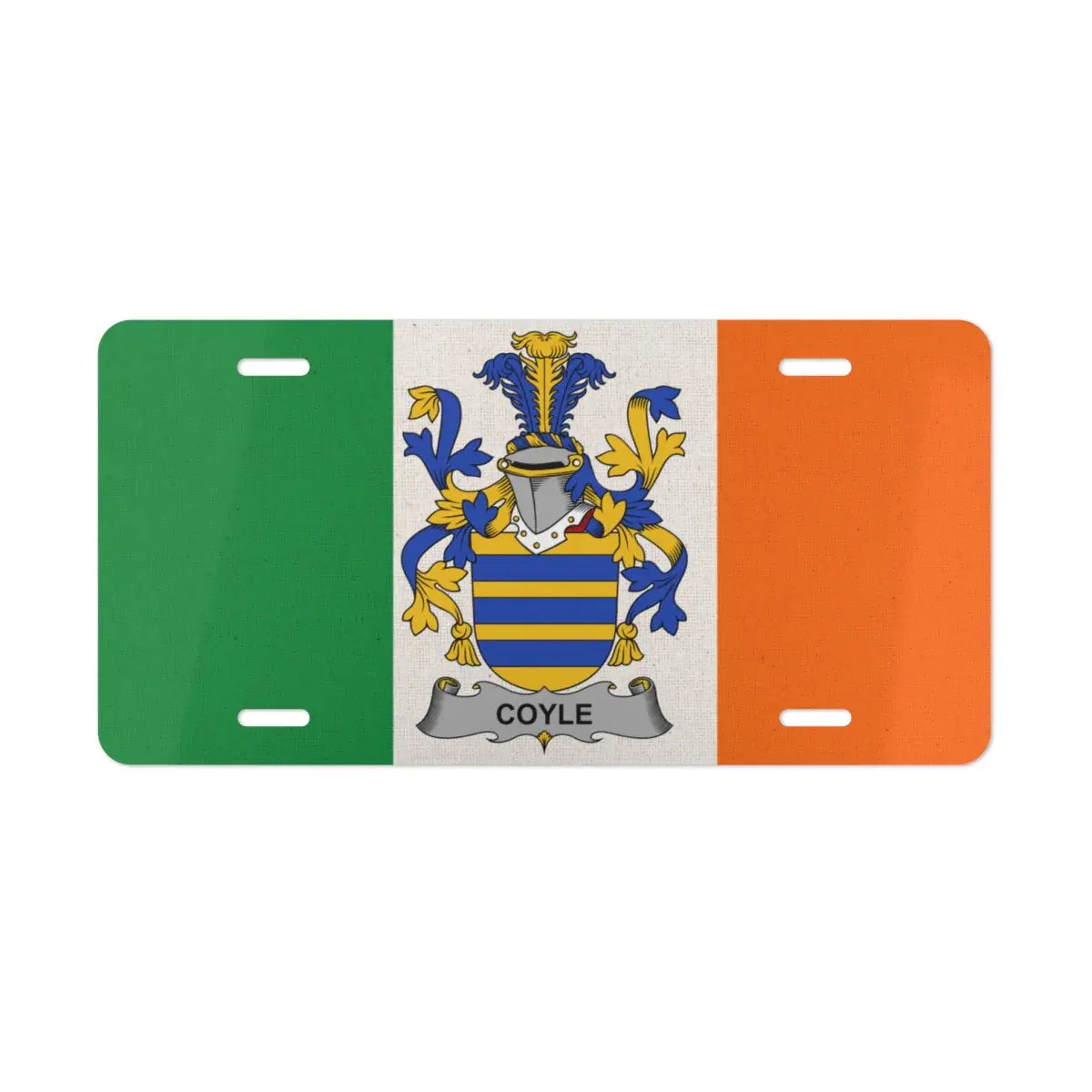 Irish Flag Coyle Family Crest Auto License Plate product
