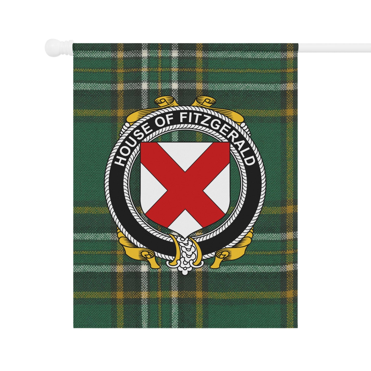 House of Fitzgerald Family Crest Plaid Tartan Flag