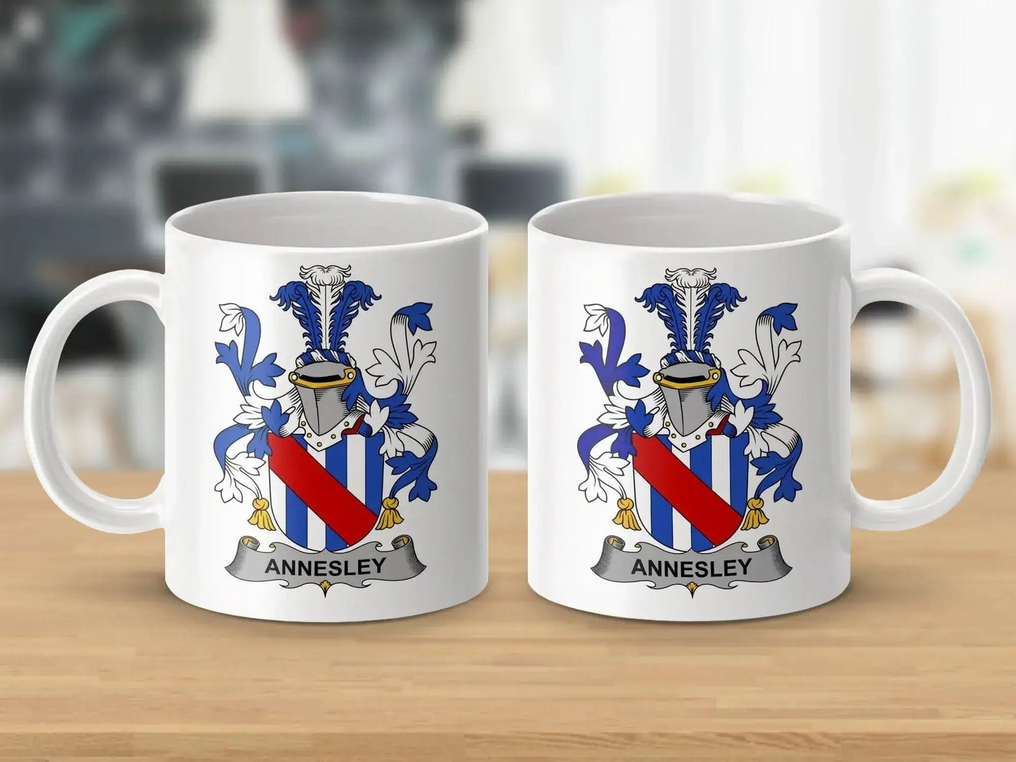 Annesley Irish Surname Family Crest Graphic Art mug - Celtic Ancestry Gifts