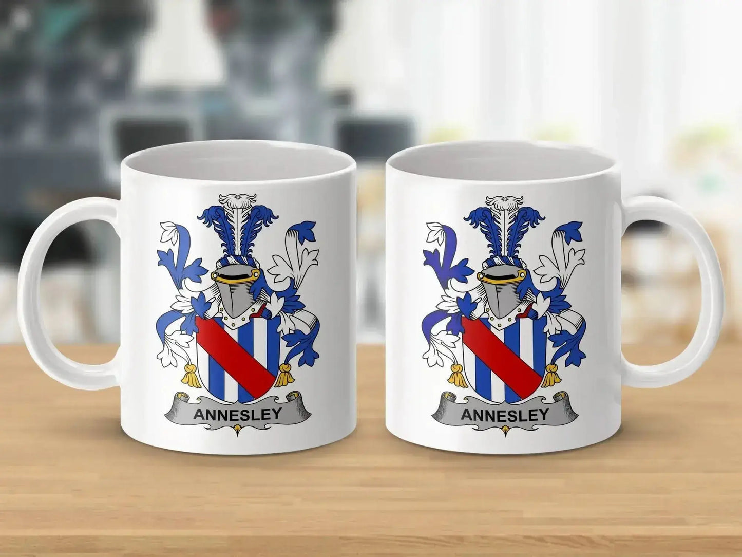 Annesley Irish Surname Family Crest Graphic Art mug - Celtic Ancestry Gifts
