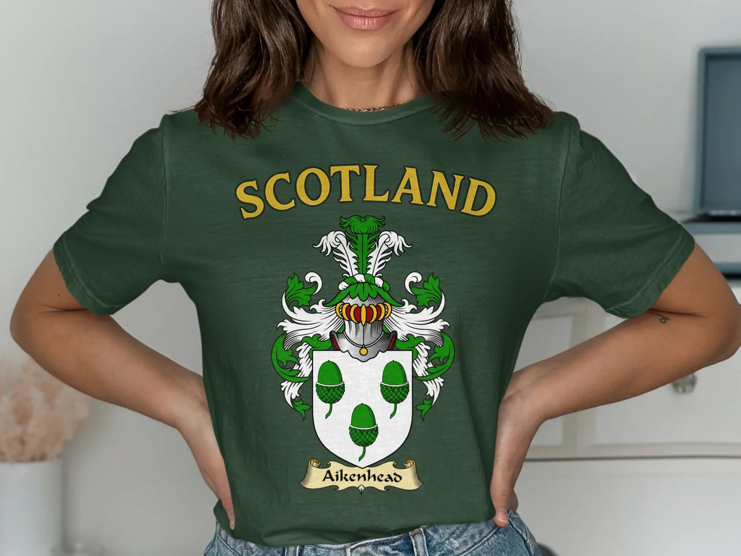 Scotland Aikenhead Family Crest Green T-Shirt product