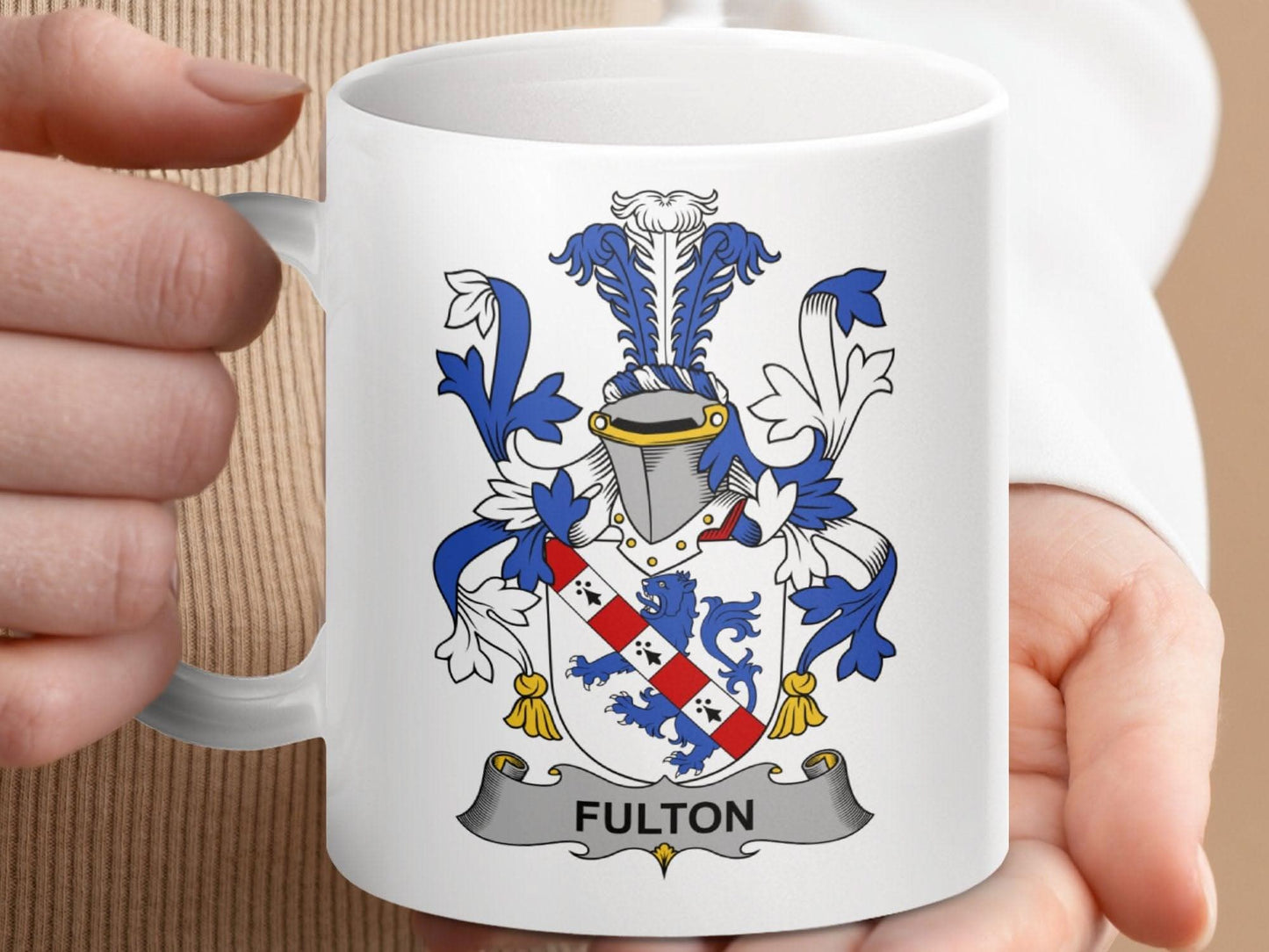 Fulton Surname Irish Family Crest Mug - Celtic Ancestry Gifts
