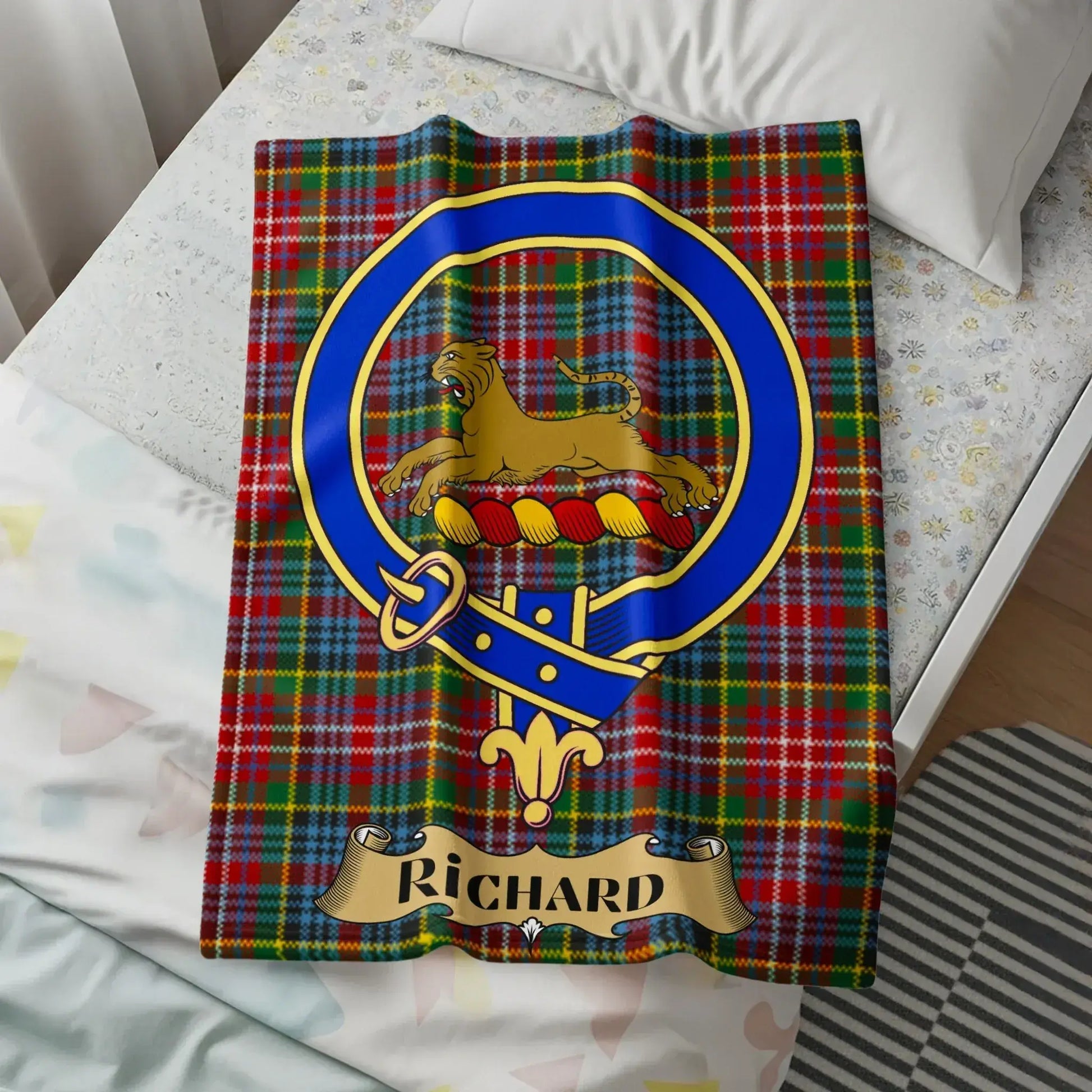 Personalized Tartan Blanket with Richard design product