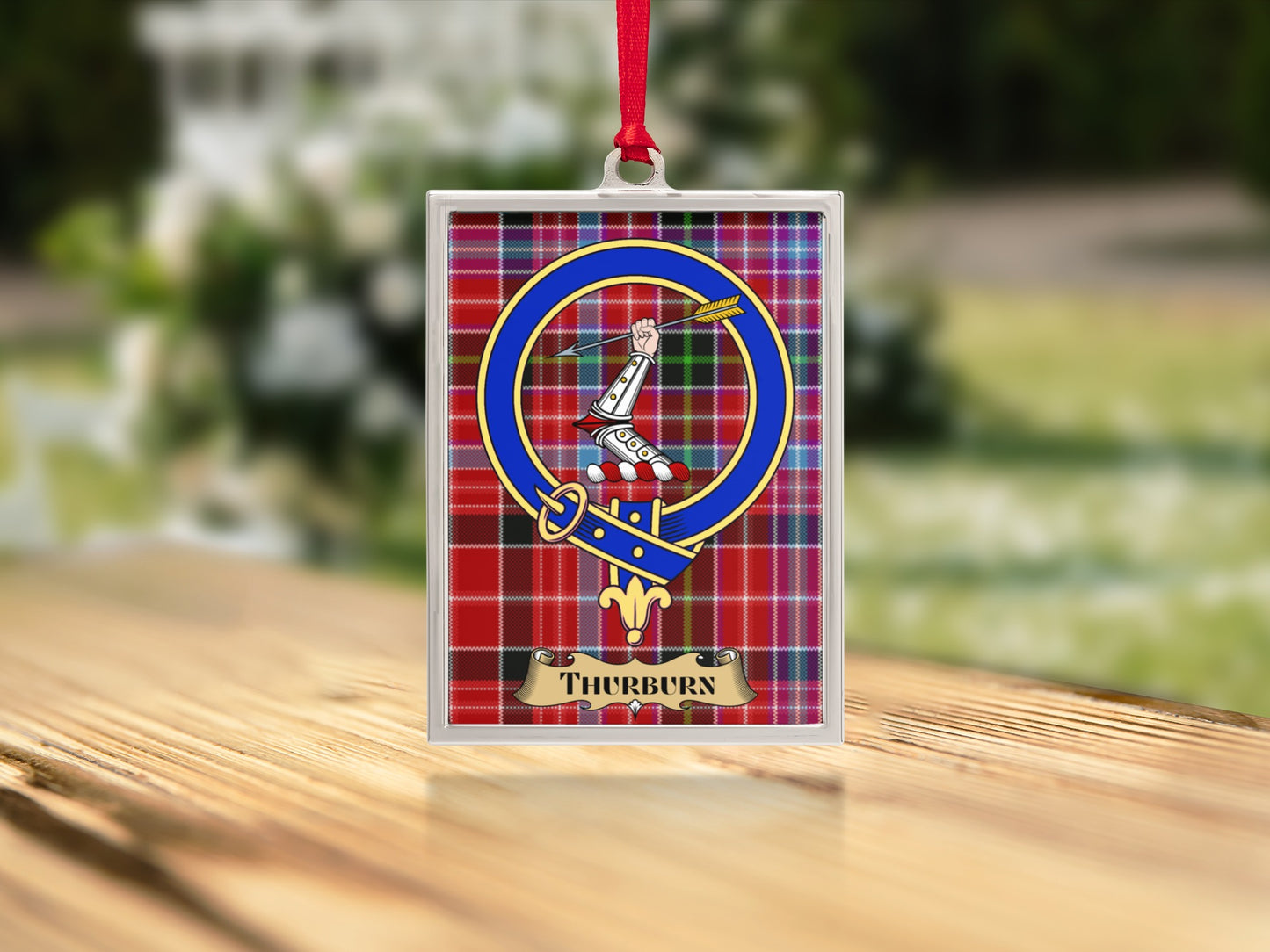 Personalized Family Crest Tartan Plaid Ornament product