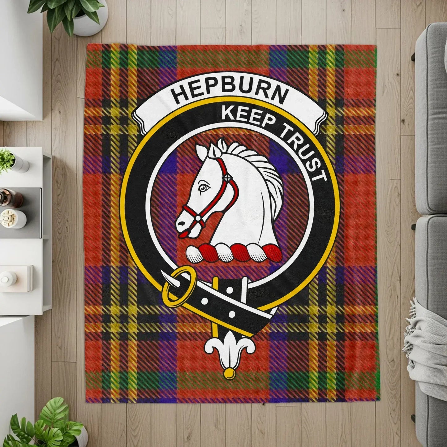 Hepburn Keep Trust Plaid Horse Design Rug product
