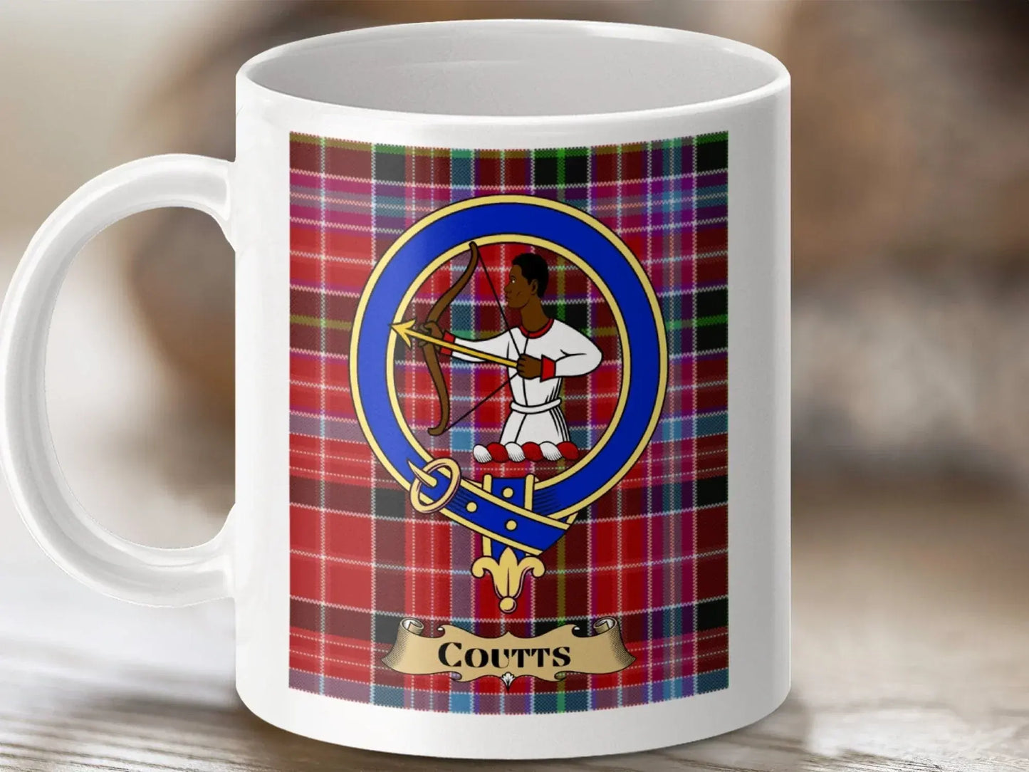Coutts Family Crest Tartan Design Mug product