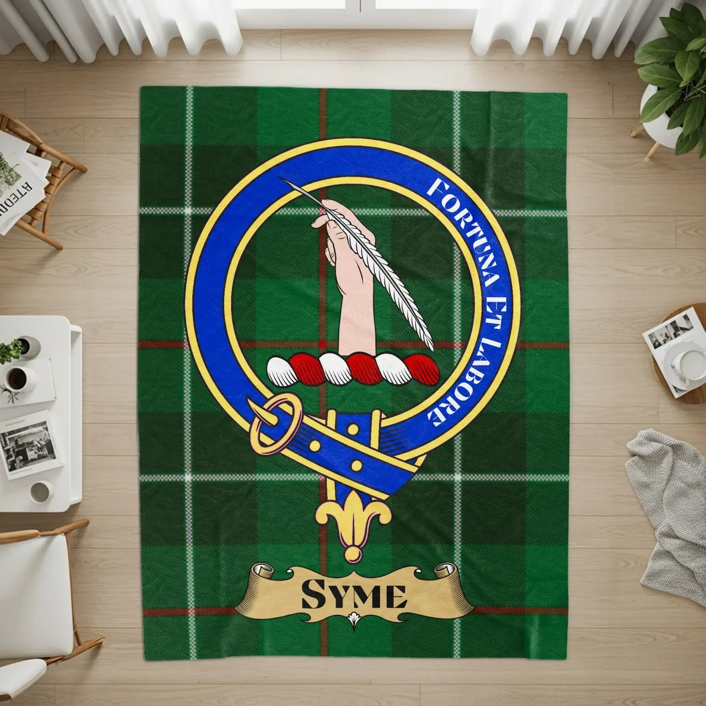 Fortuna Et Labore Syme Tartan Crest Rug product