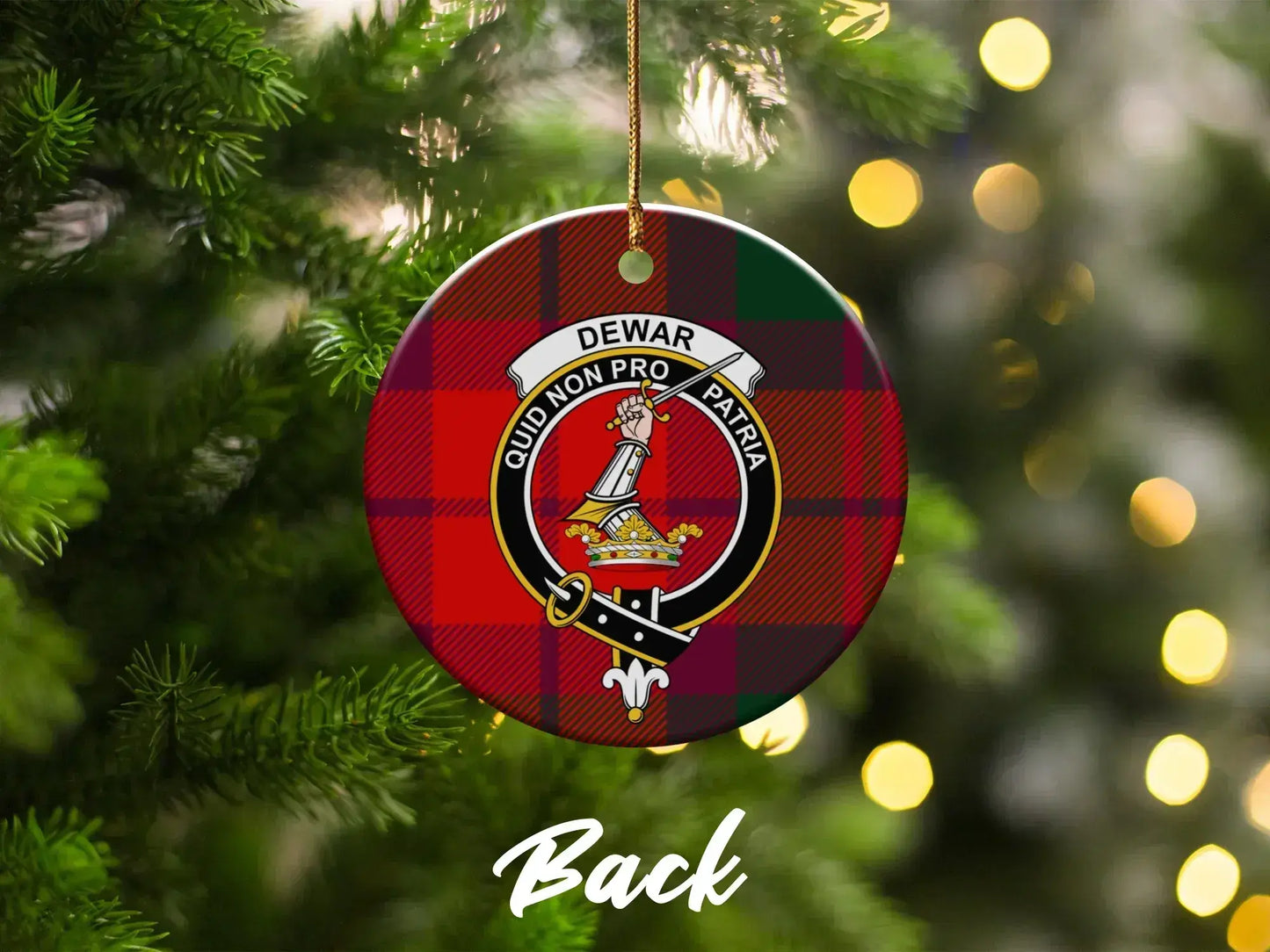 Dewar Clan Tartan Christmas Ornament product type