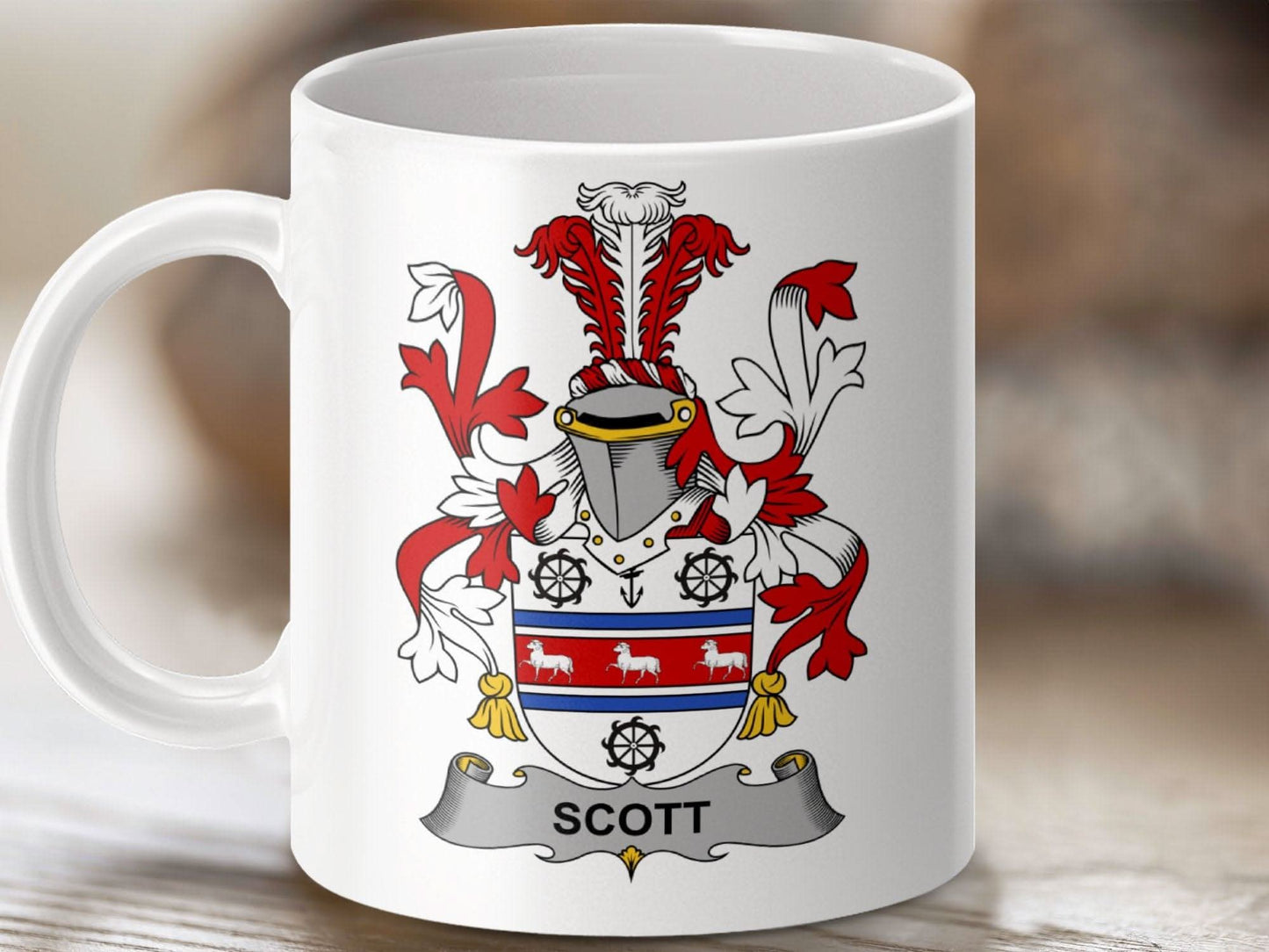 Scott Surname Irish Family Crest Mug - Celtic Ancestry Gifts