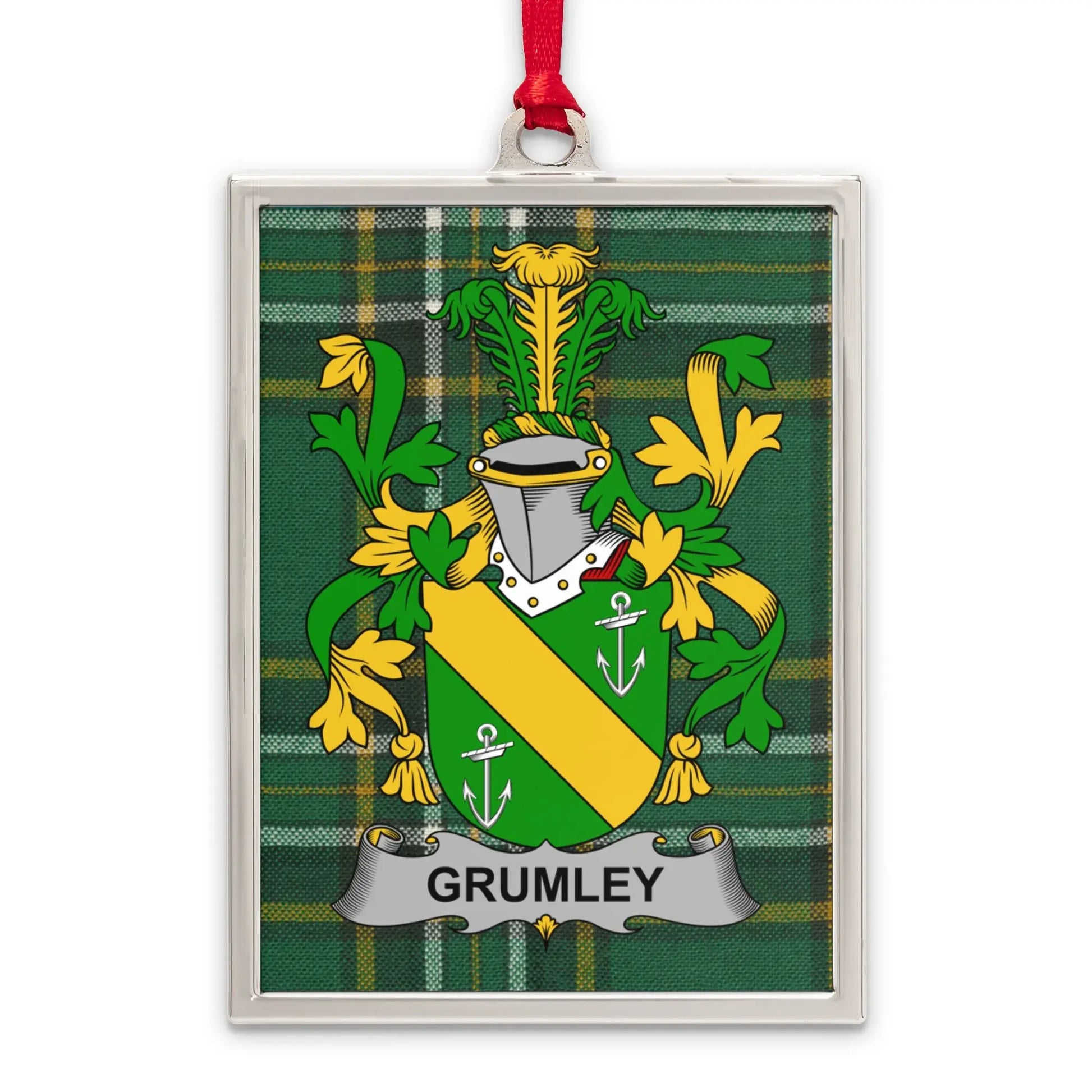 Grumley Coat of Arms Family Crest Plaid design product