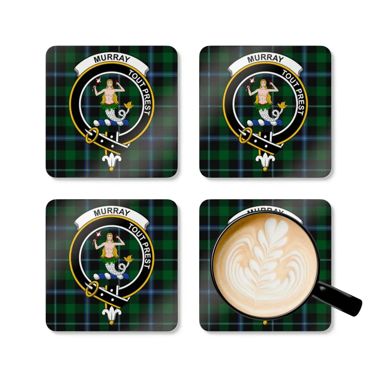 Murray Tartan Crest Coaster Set product type