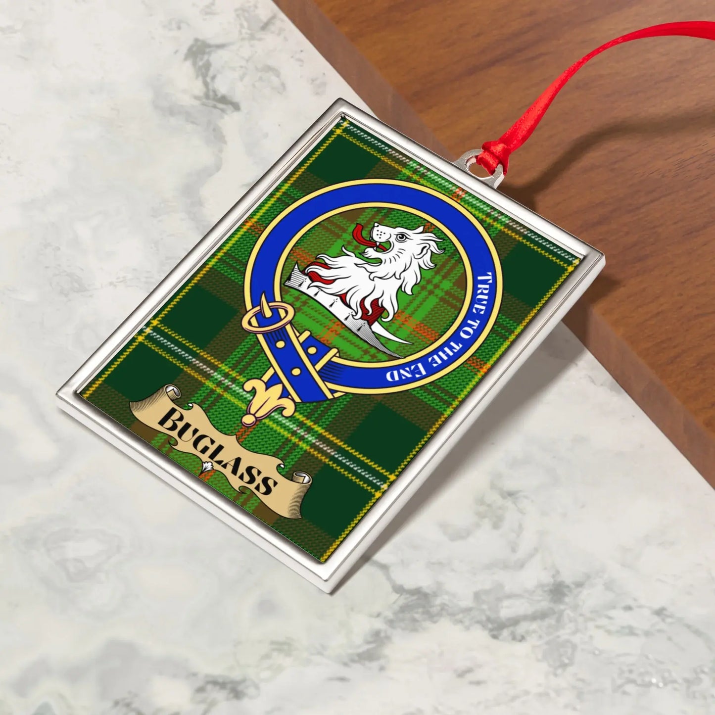 Clan MacLennan Tartan Crest Rectangle Ornament product