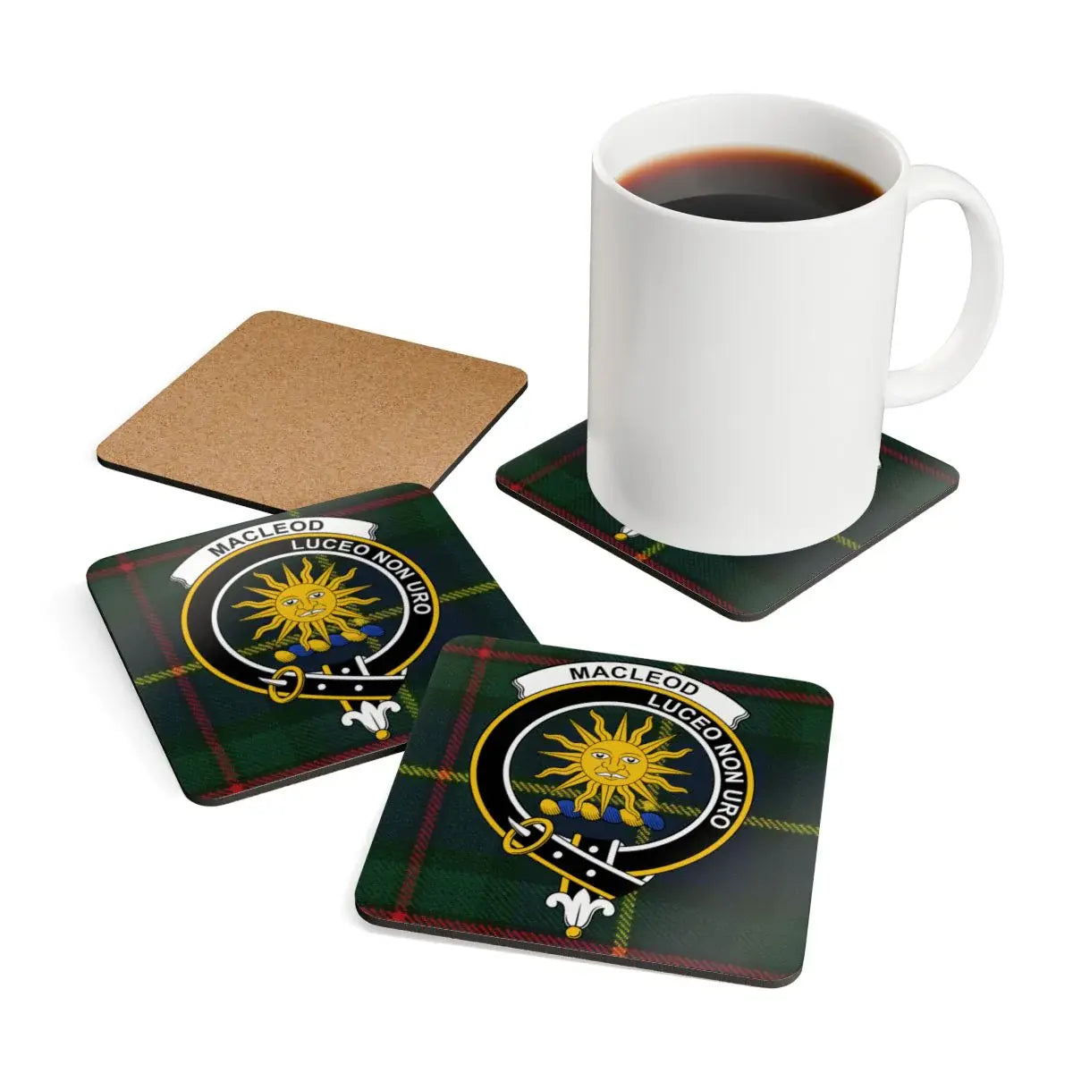 Macleod Luceo Non Uro Tartan Shield Print Coaster product