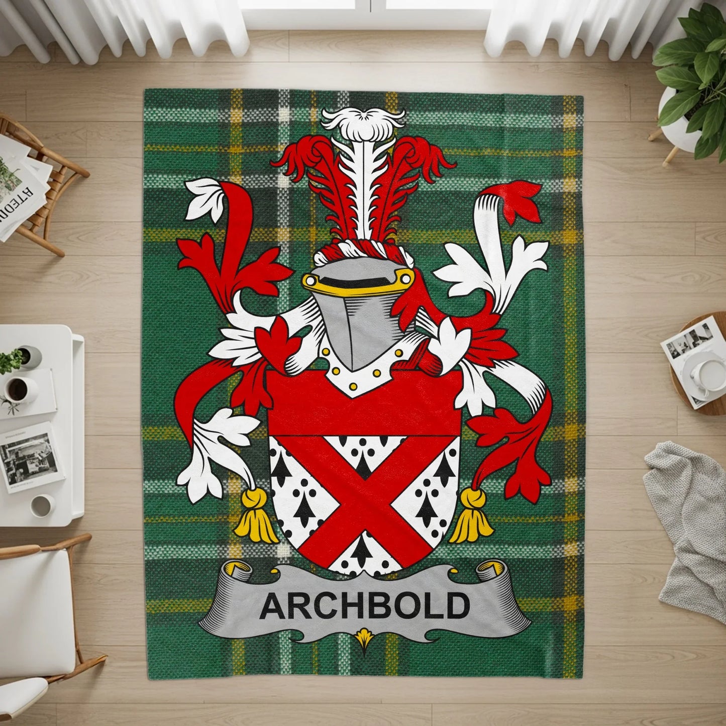 Archbold Family Crest Tartan Living Room Area Rug product