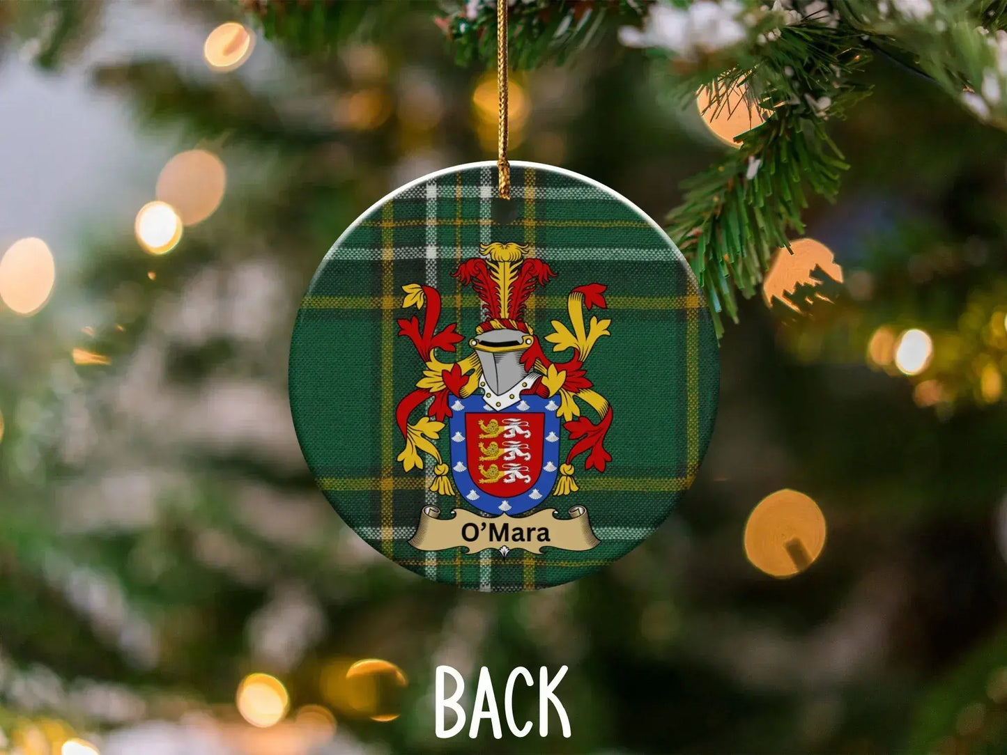 O'Mara Plaid Family Crest Christmas Ornament product
