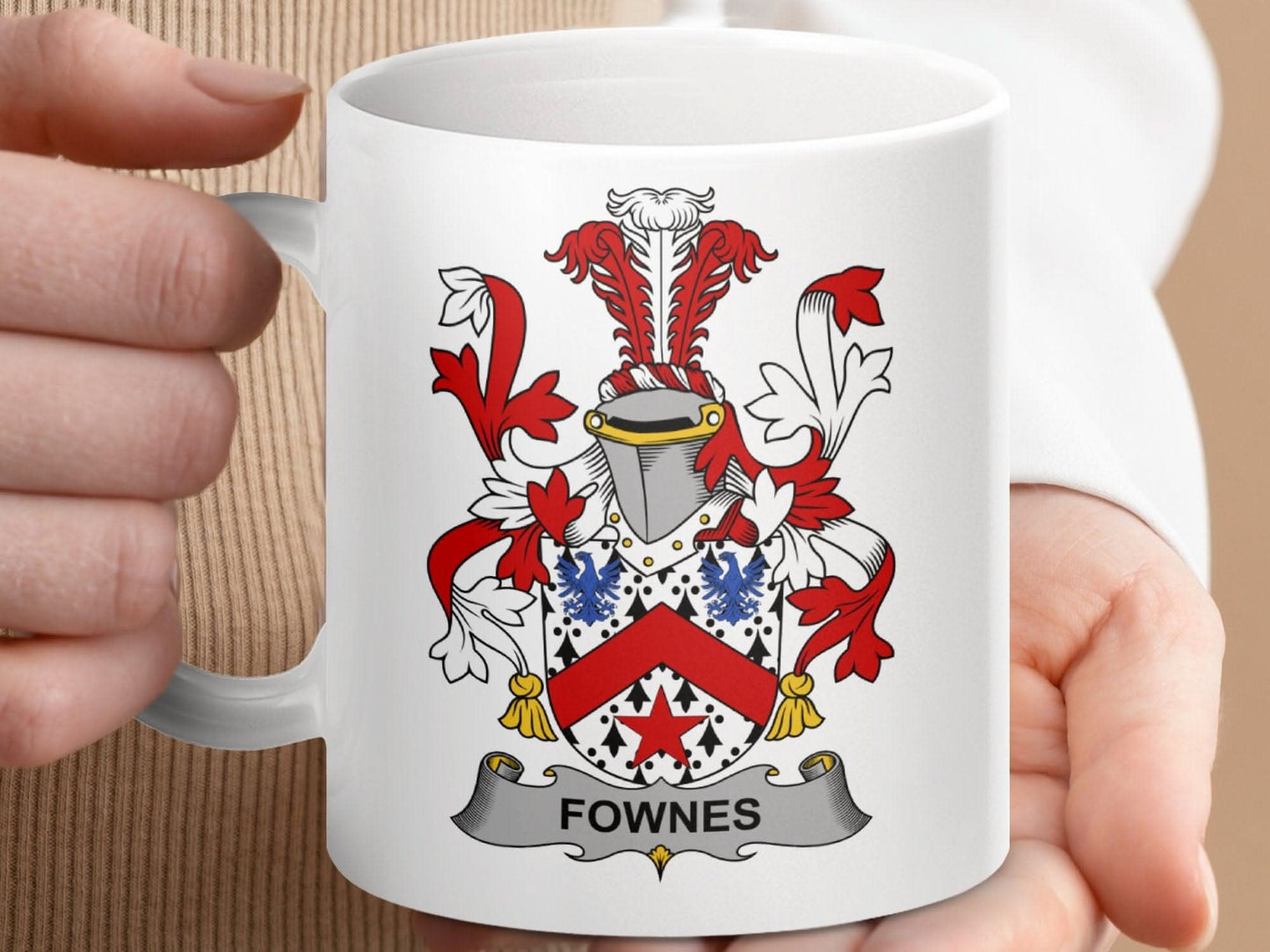 Fownes Surname Irish Family Crest Mug - Celtic Ancestry Gifts