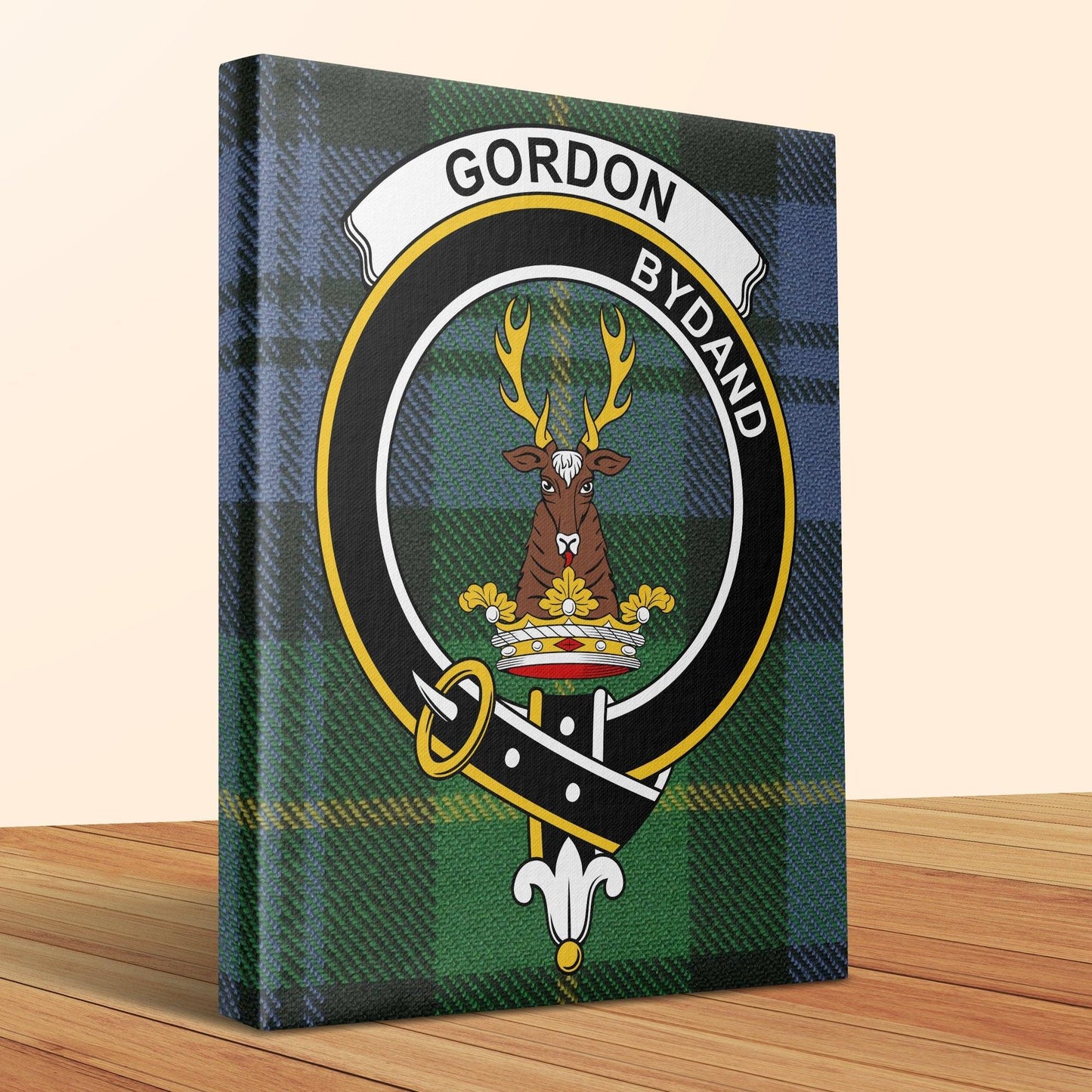 Gordon Scottish Tartan Crest Canvas - Celtic Ancestry Gifts